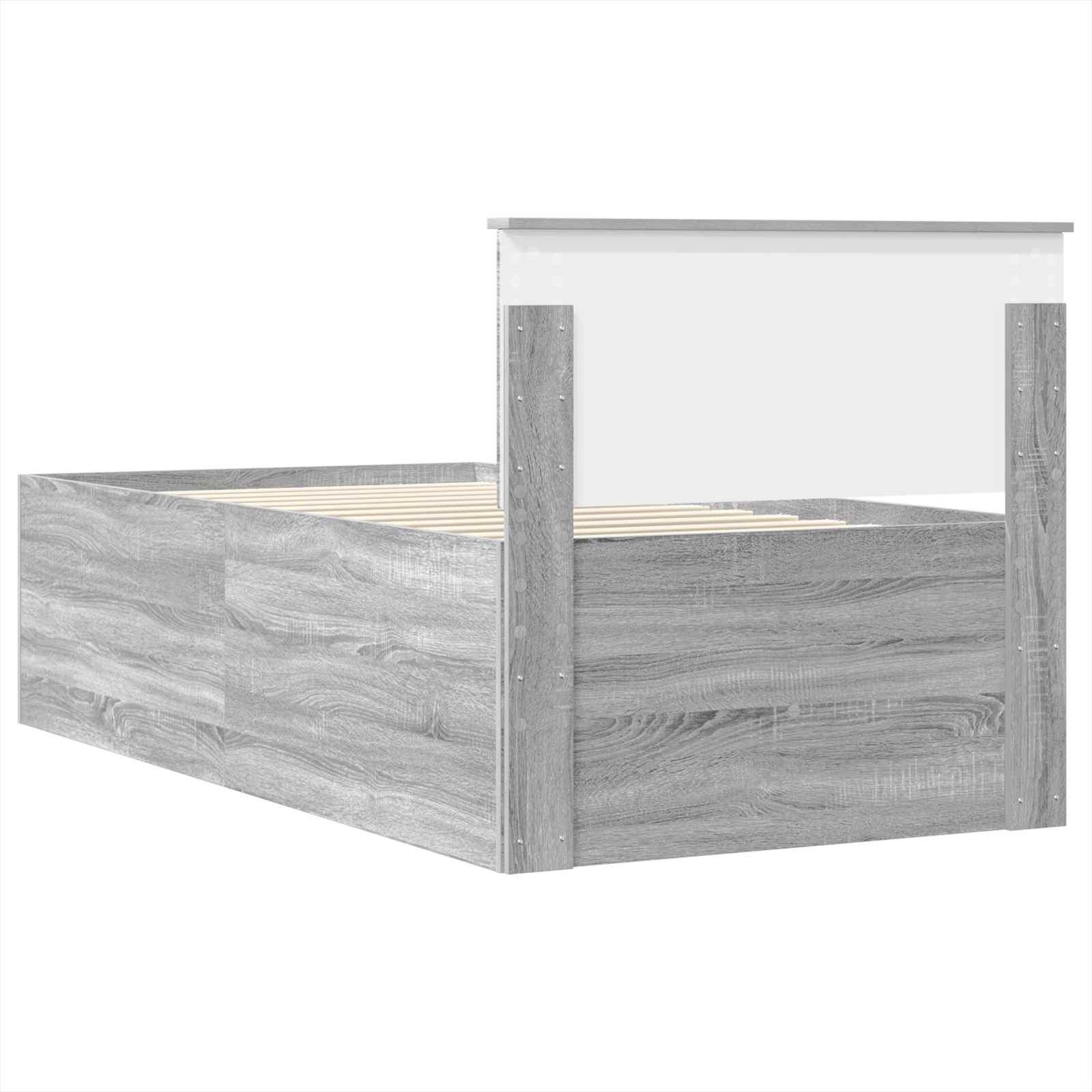 Lit d'appoint Chêne fumé et noir 75 x 190 cm Bois d'ingénierie - XIOS