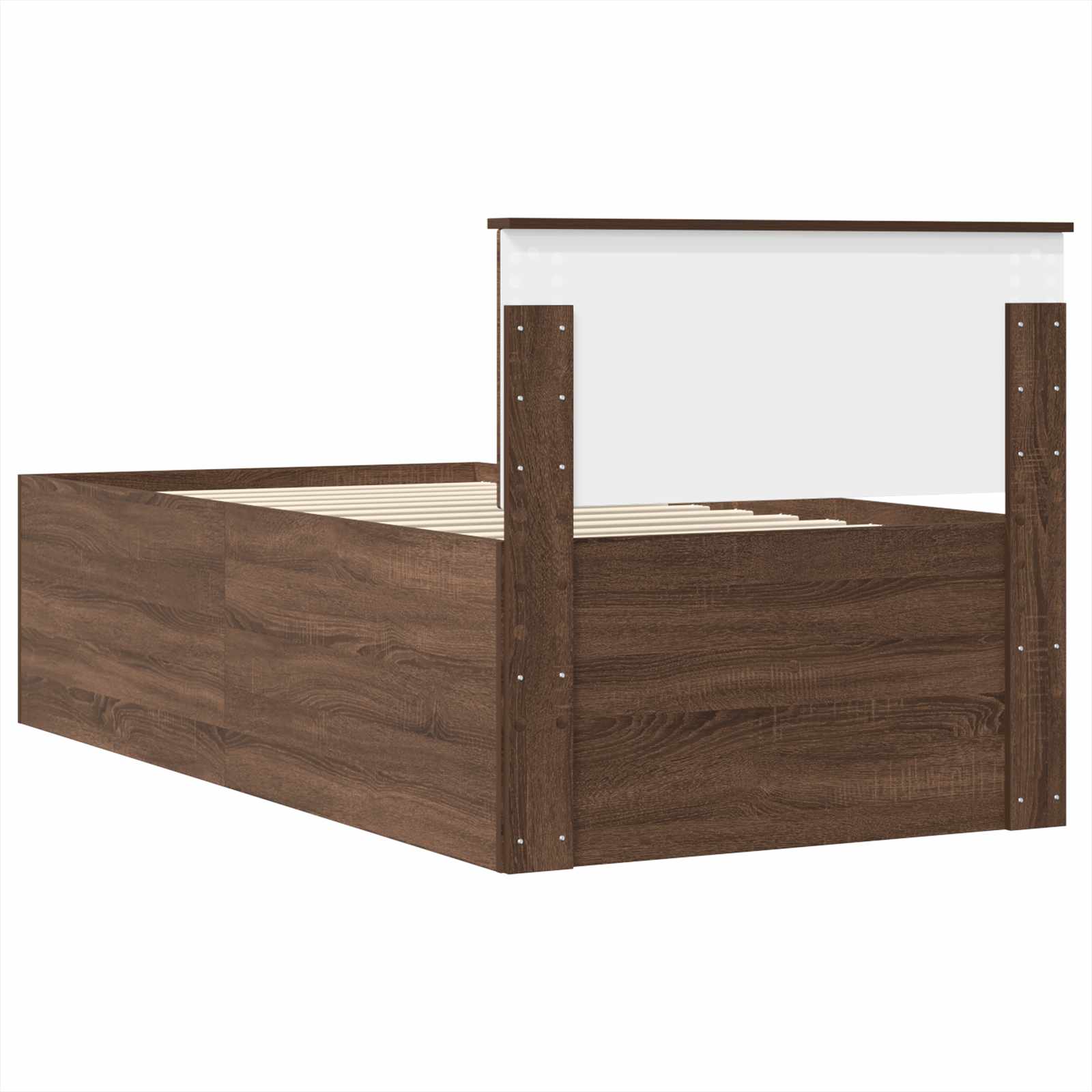 Lit d'appoint Chêne fumé et noir 75 x 190 cm Bois d'ingénierie - XIOS