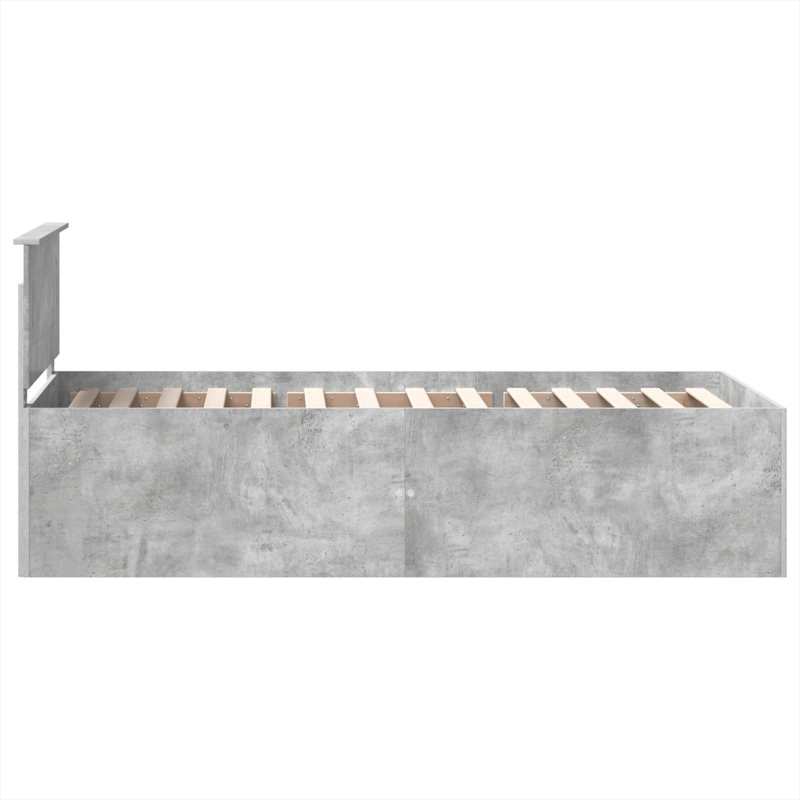 Cadre de lit Gris béton 120 x 200 cm Bois d'ingénierie - XIOS