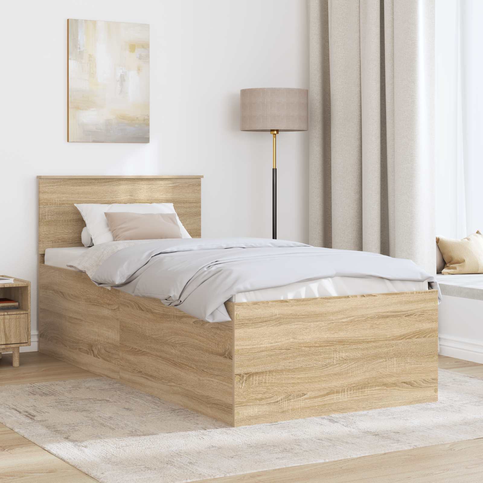 Cadre de lit Chêne Sonoma 75 x 190 cm Bois d'ingénierie - XIOS
