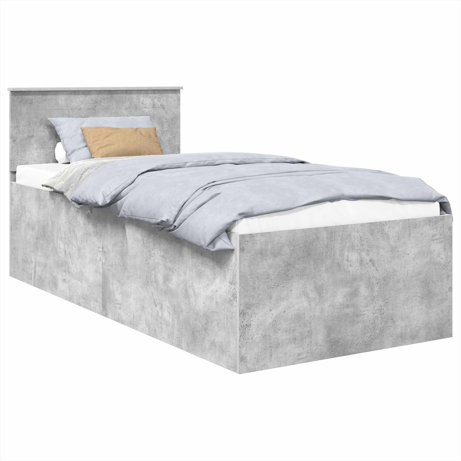 Cadre de lit Gris béton 75 x 190 cm Bois d'ingénierie - XIOS