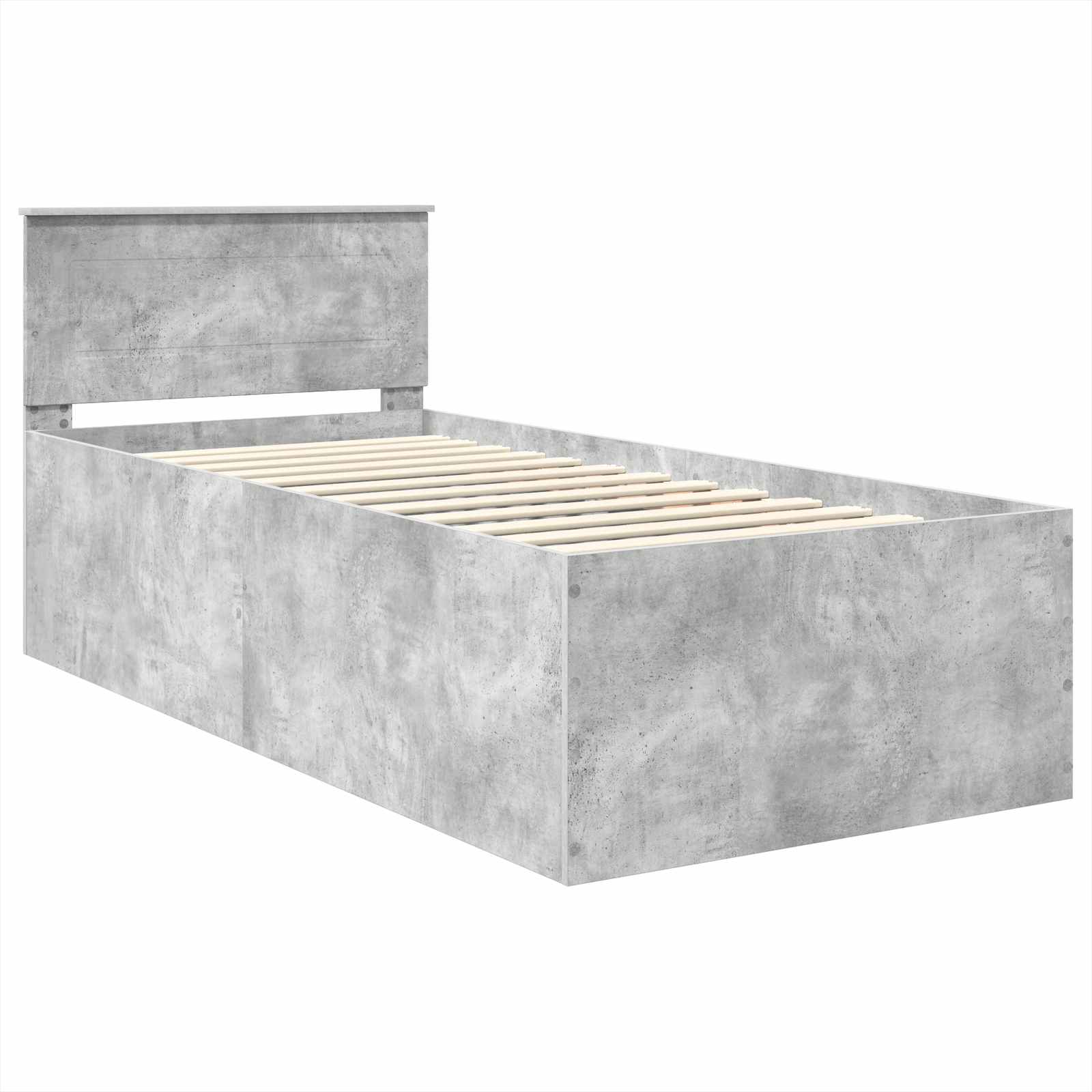Cadre de lit Gris béton 75 x 190 cm Bois d'ingénierie - XIOS