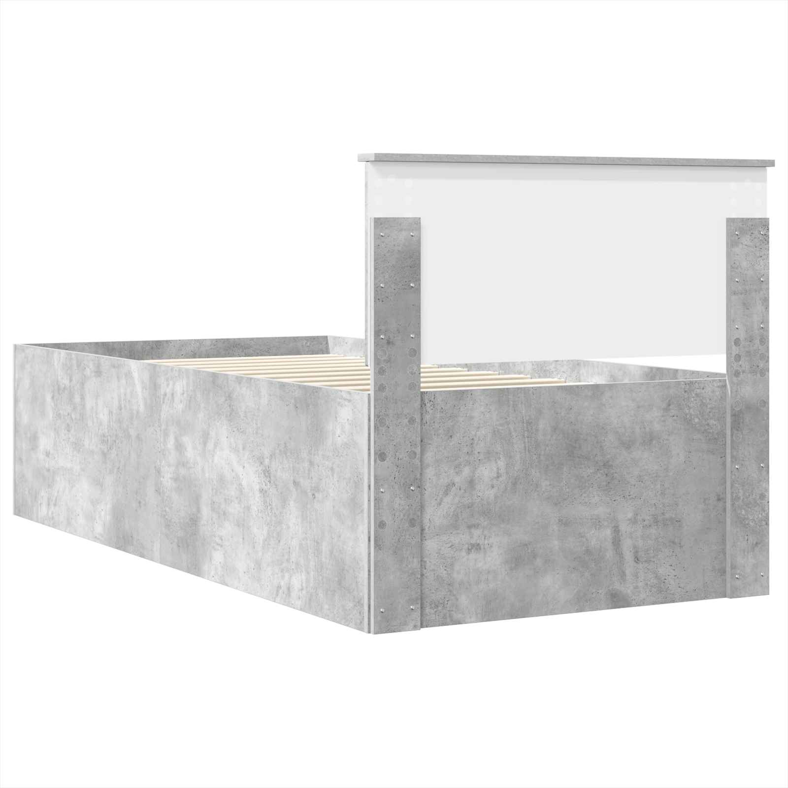 Cadre de lit Gris béton 75 x 190 cm Bois d'ingénierie - XIOS