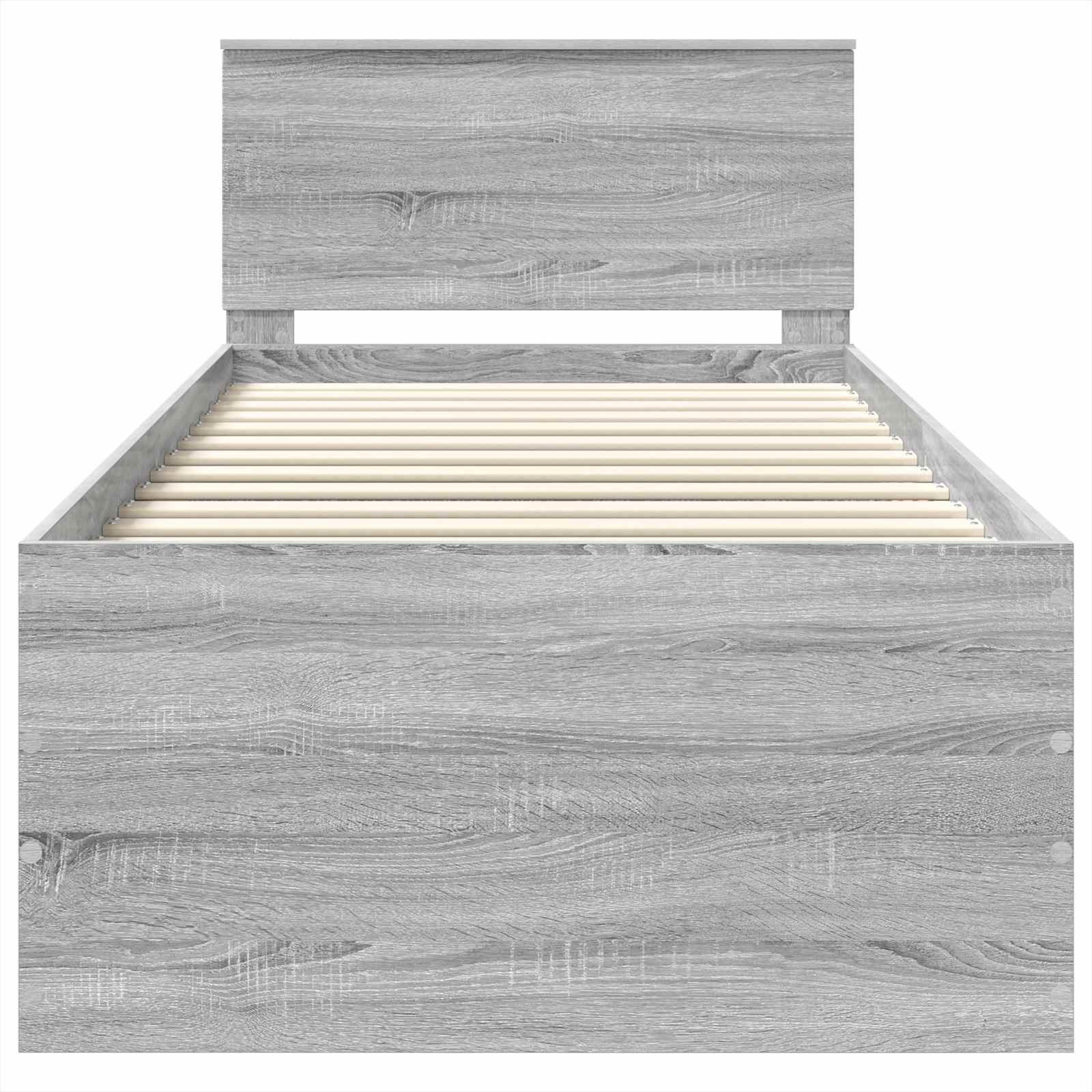 Cadre de lit Gris Sonoma 75 x 190 cm Bois d'ingénierie - XIOS