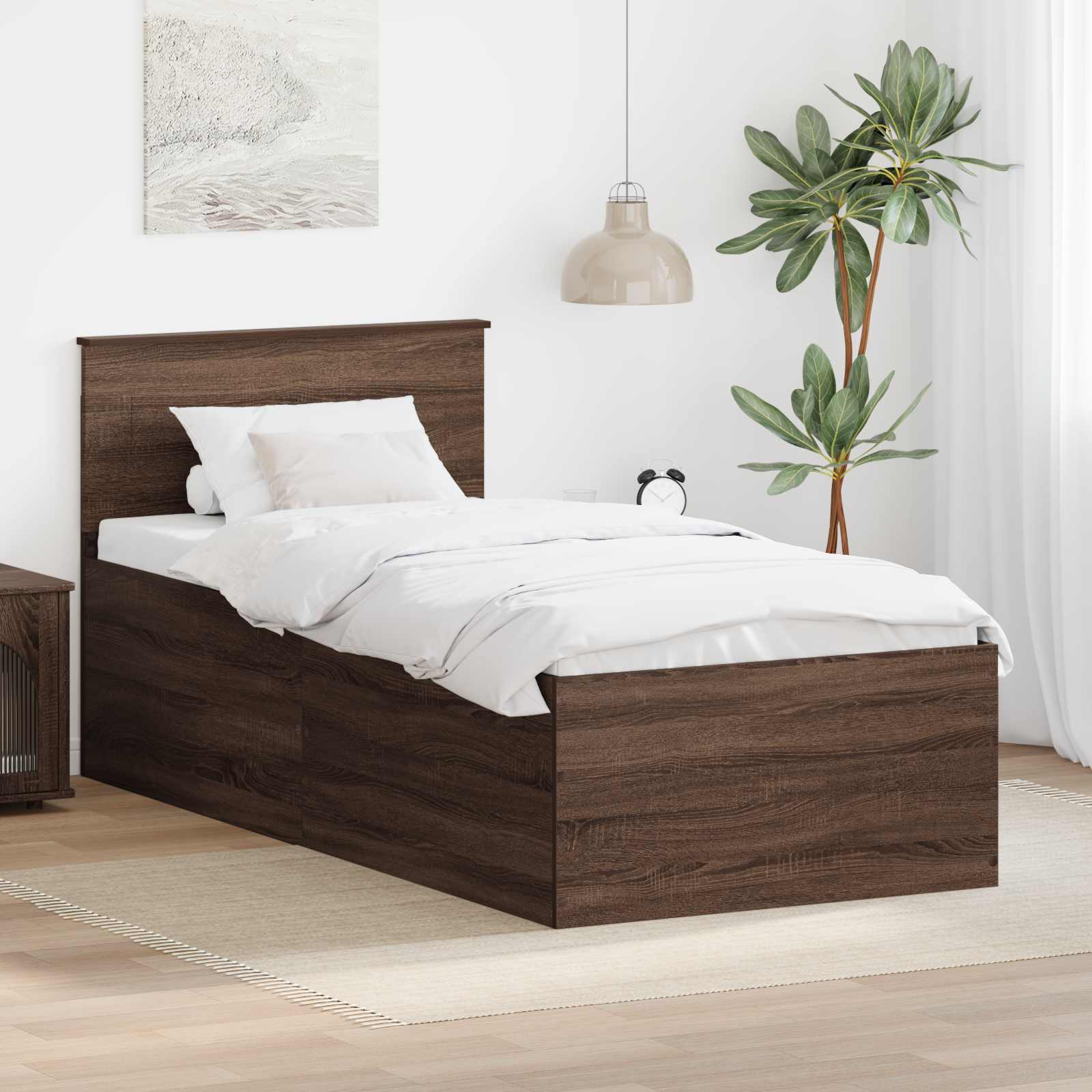 Cadre de lit Chêne brun 75 x 190 cm Bois d'ingénierie - XIOS