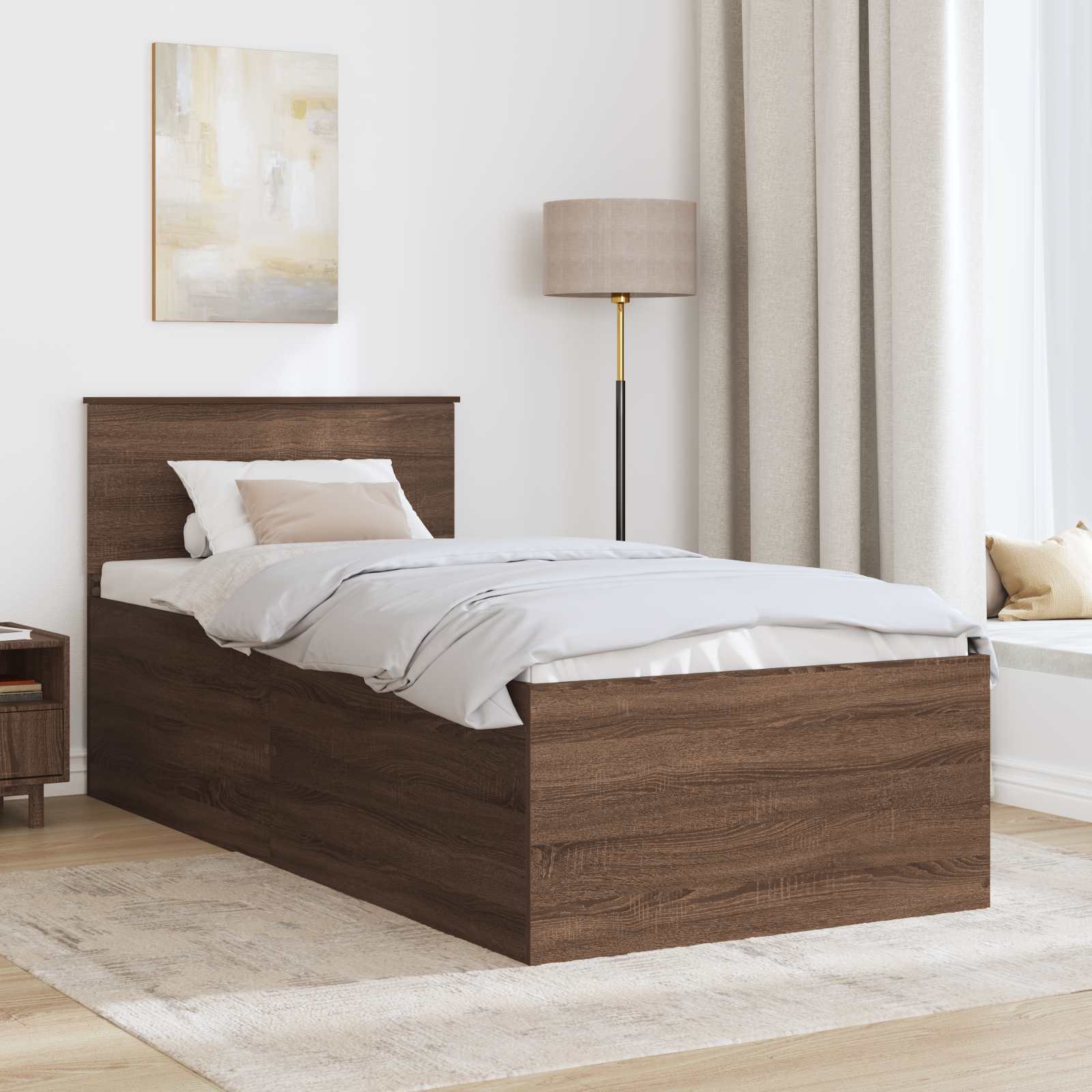 Cadre de lit Chêne brun 75 x 190 cm Bois d'ingénierie - XIOS