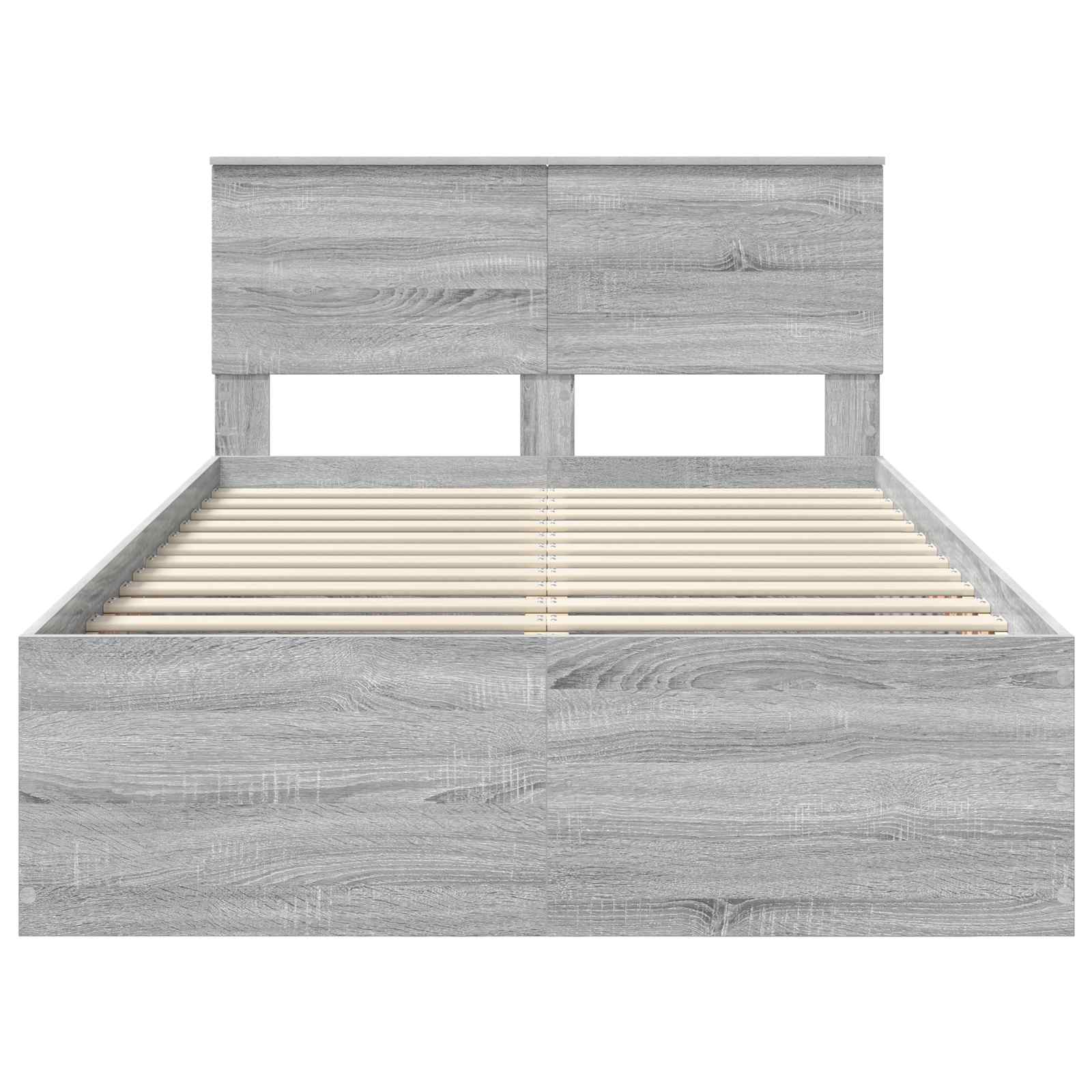 Cadre de lit Gris Sonoma 135 x 190 cm Bois d'ingénierie - XIOS