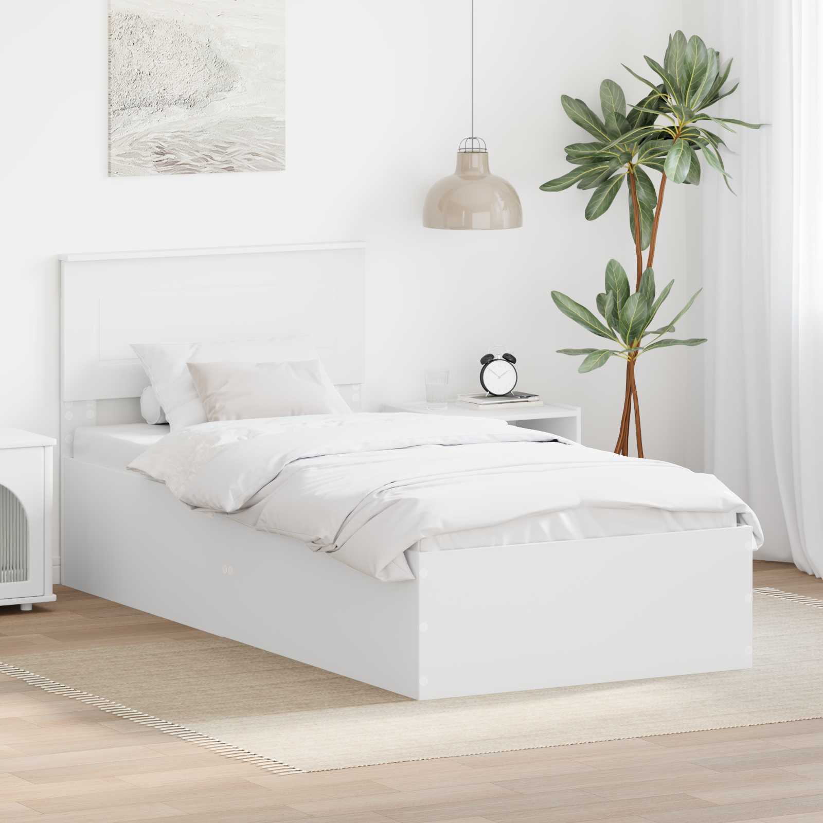 Cadre de lit Blanc 75 x 190 cm Bois d'ingénierie - XIOS