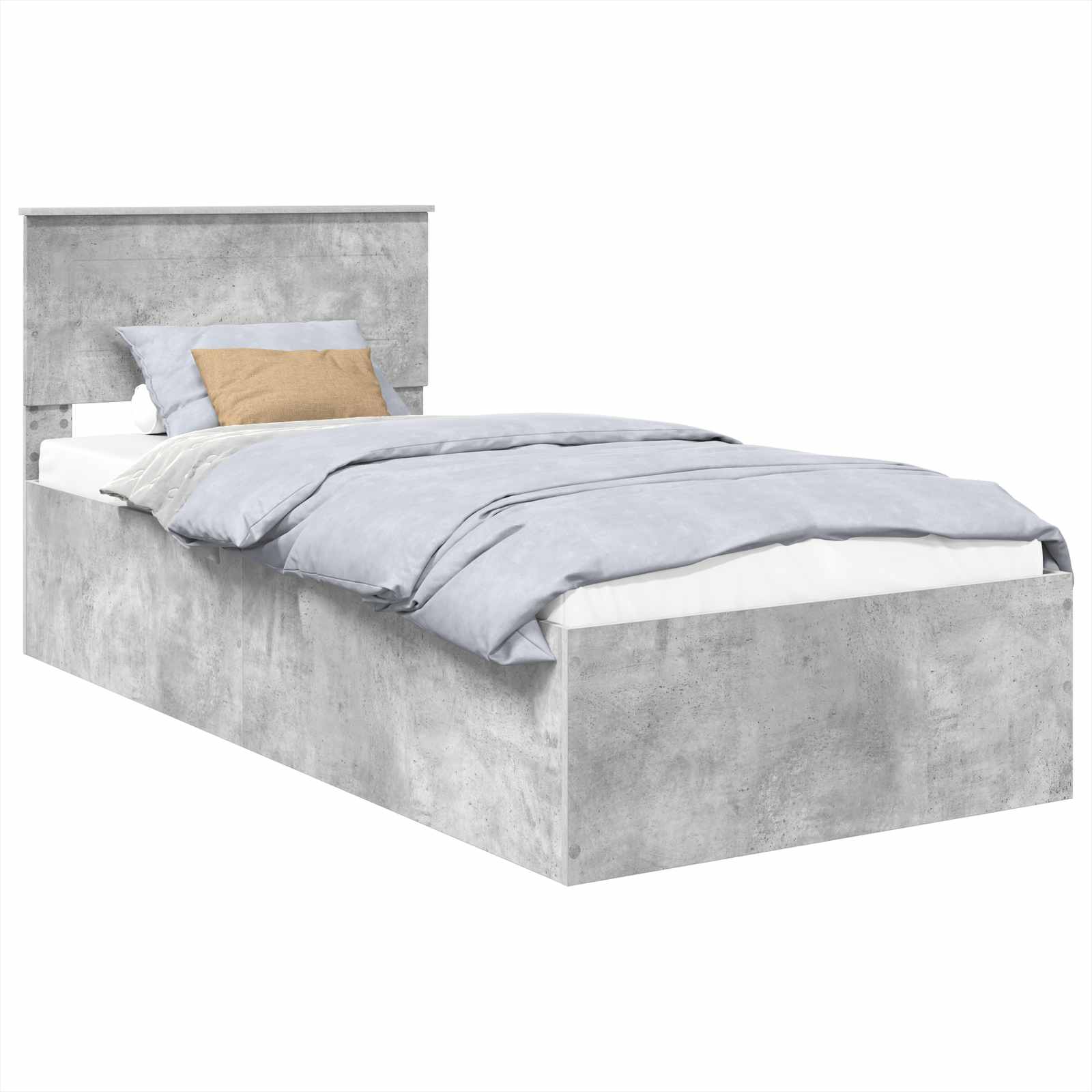 Cadre de lit Gris béton 75 x 190 cm Bois d'ingénierie - XIOS