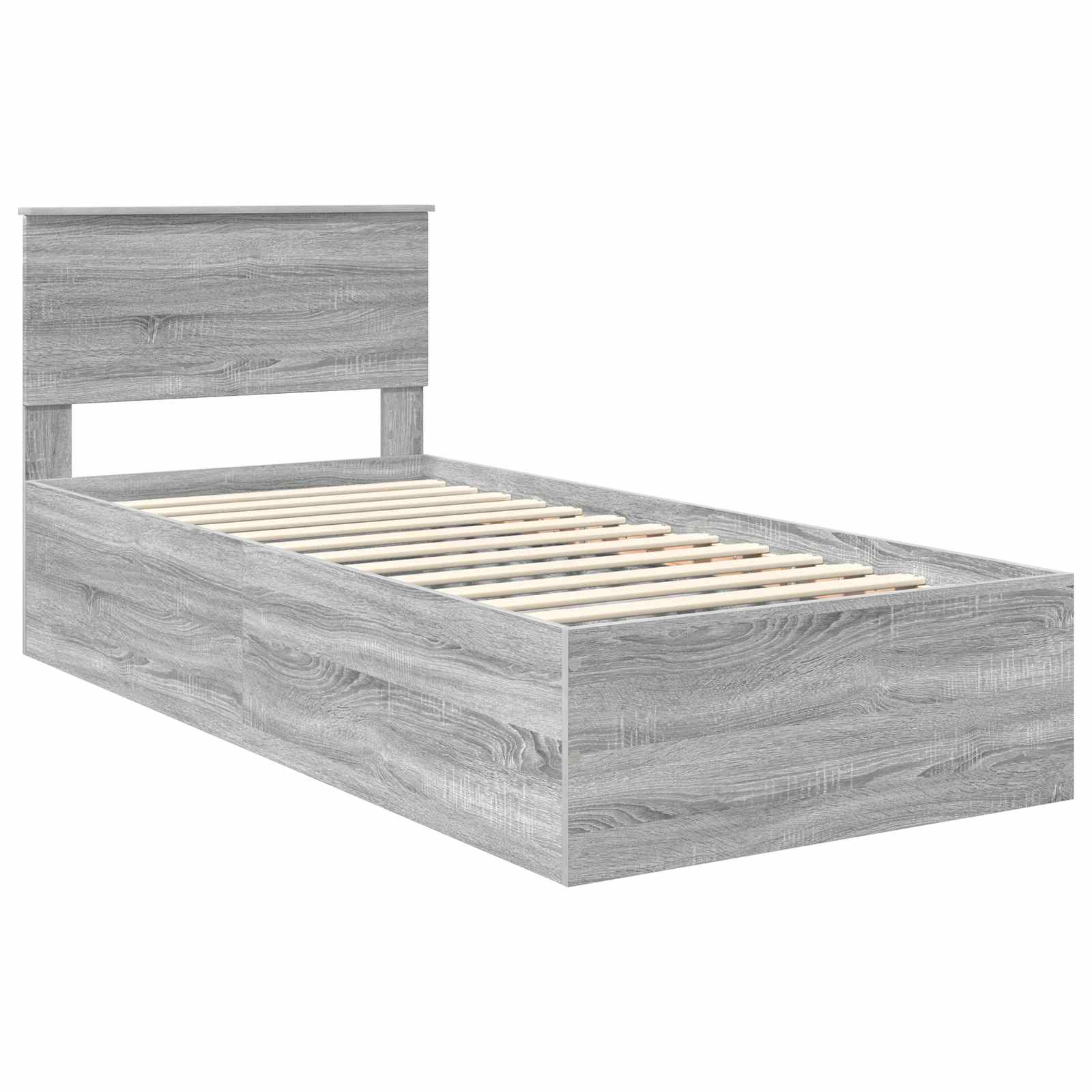 Cadre de lit Gris Sonoma 75 x 190 cm Bois d'ingénierie - XIOS