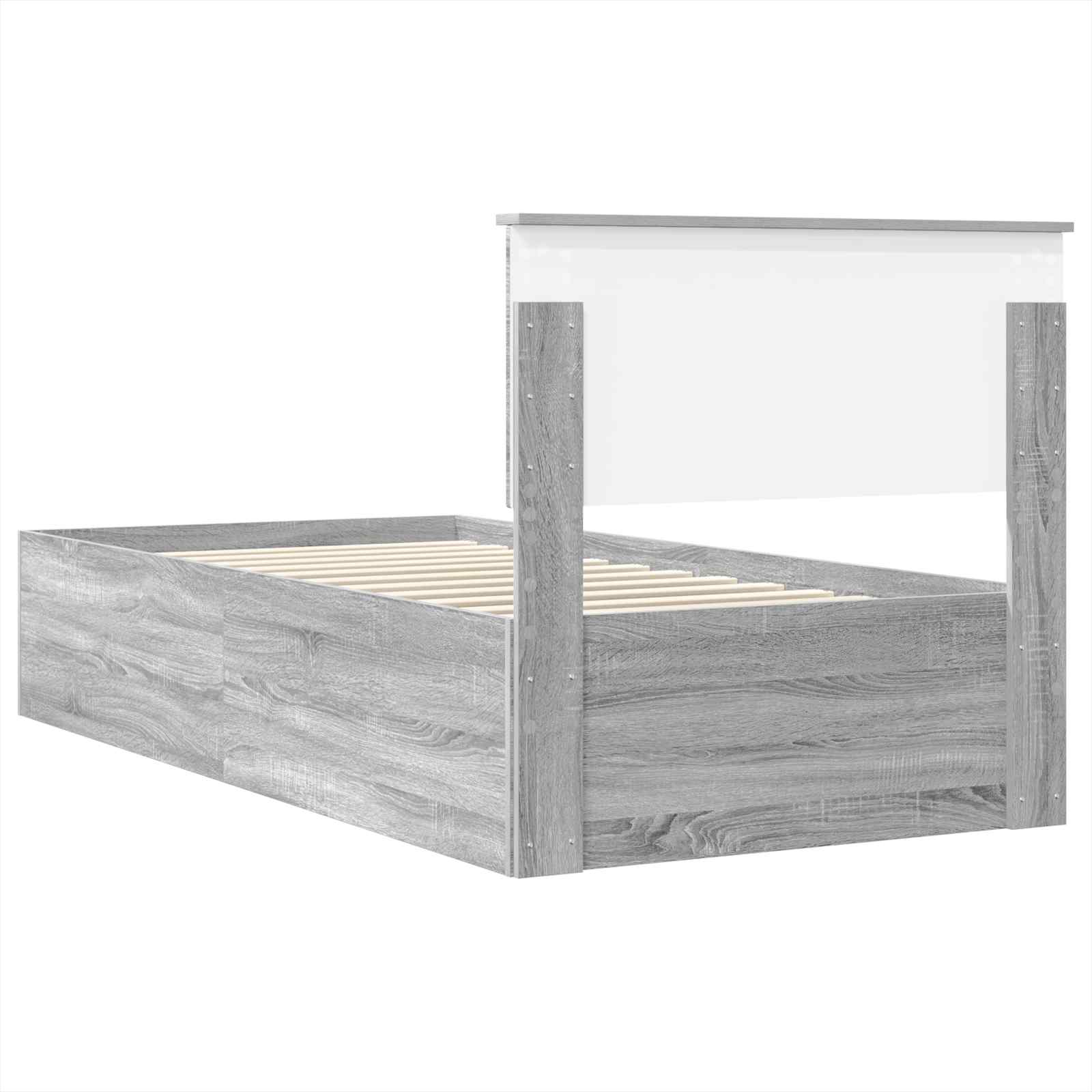 Cadre de lit Gris Sonoma 75 x 190 cm Bois d'ingénierie - XIOS