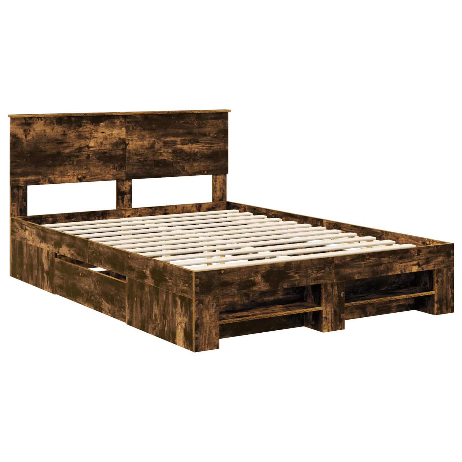 Cadre de lit Chêne fumé 140 x 200 cm Bois d'ingénierie - XIOS
