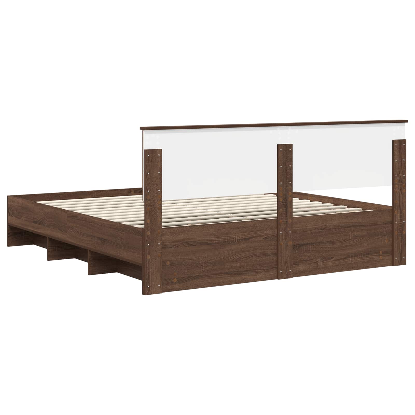 Cadre de lit Chêne brun 200 x 200 cm Bois d'ingénierie - XIOS