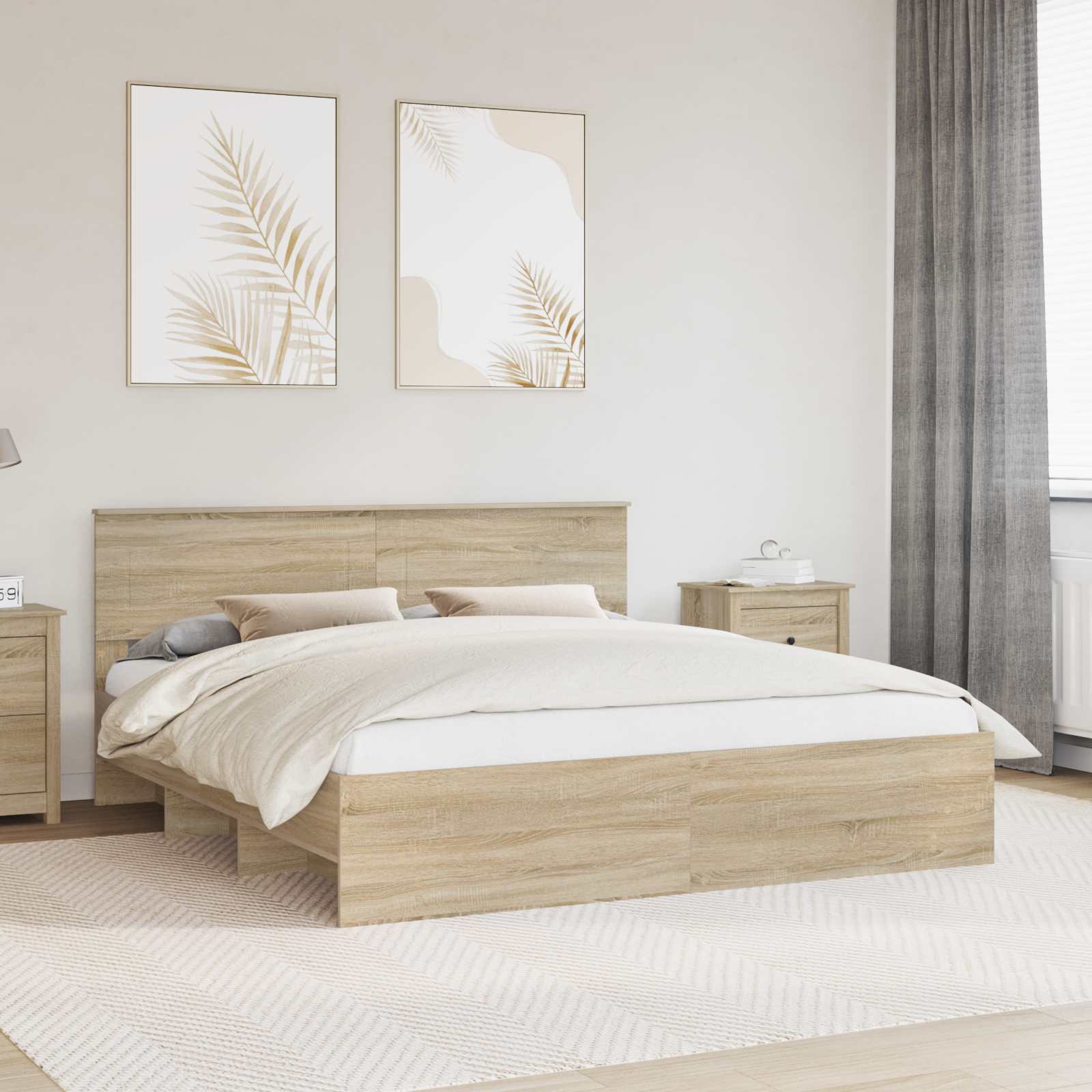 Cadre de lit Chêne Sonoma 180 x 200 cm Bois d'ingénierie - XIOS