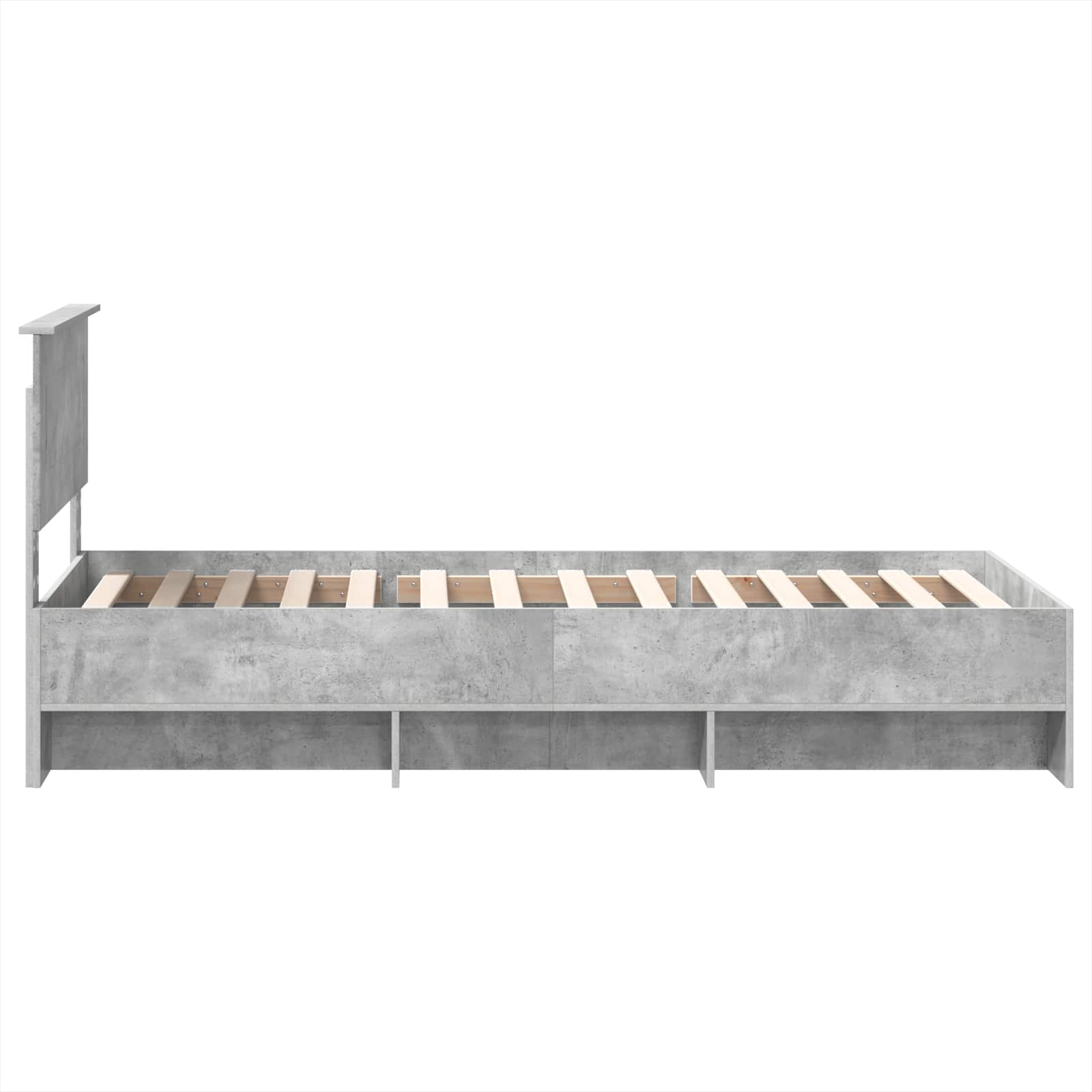 Cadre de lit Gris béton 120 x 123 cm Bois d'ingénierie - XIOS