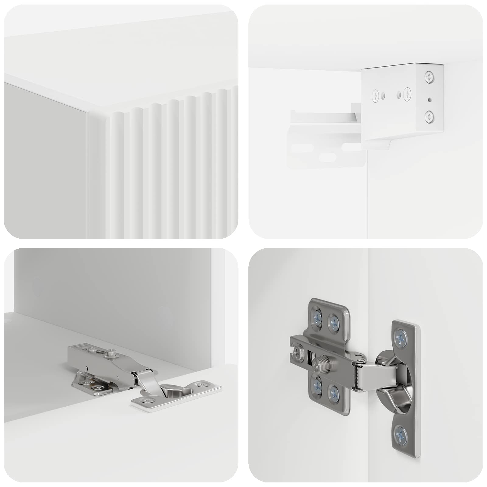 Ensemble de meuble TV mural 4 pcs Blanc Bois d'ingénierie - XIOS