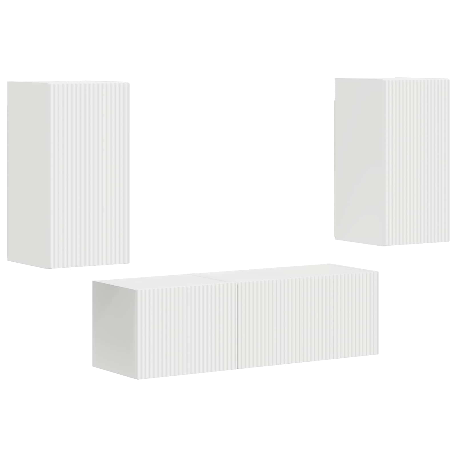 Ensemble de meuble TV mural 4 pcs Blanc Bois d'ingénierie - XIOS