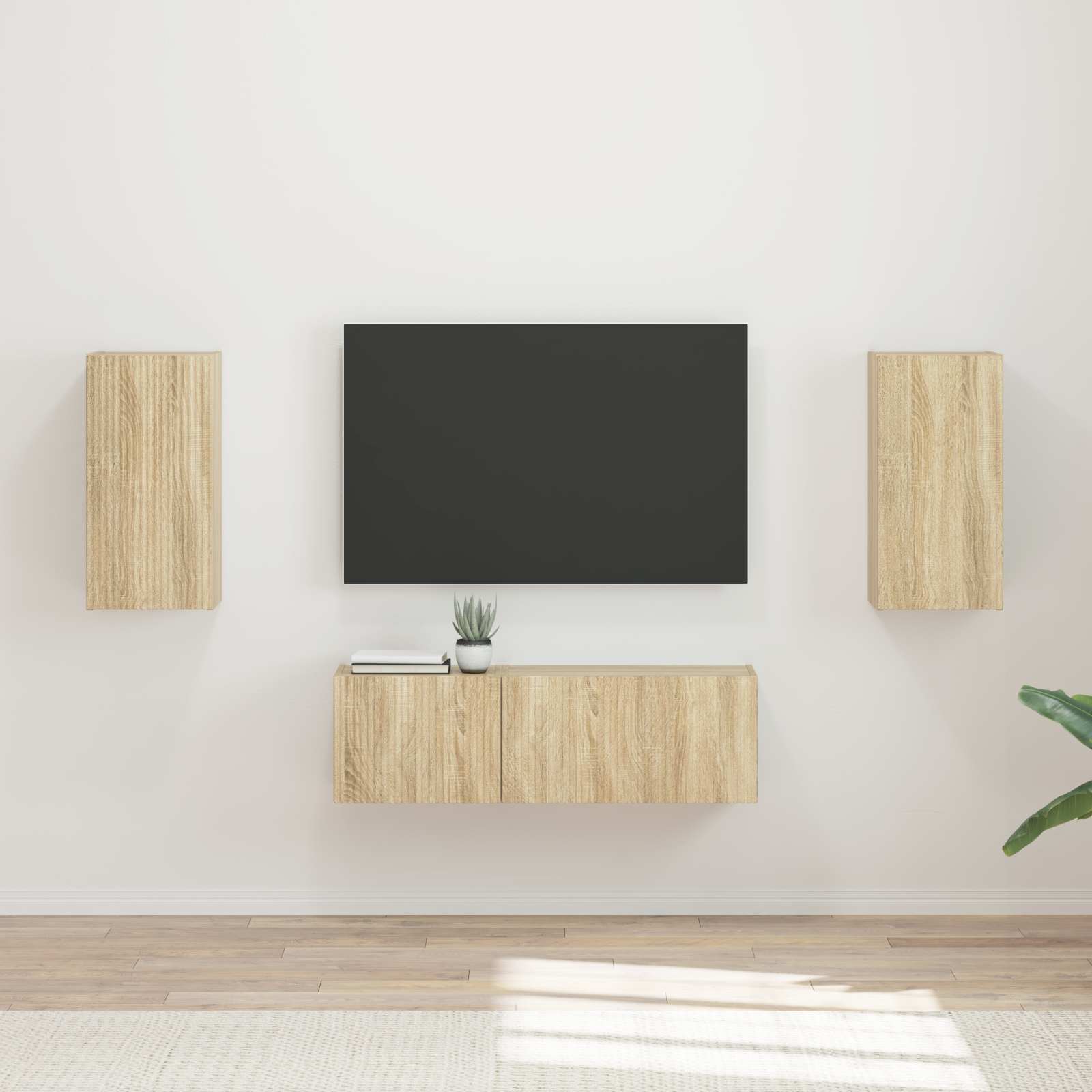 Ensemble de meuble TV mural Montage mural 4 pcs Chêne Sonoma - XIOS