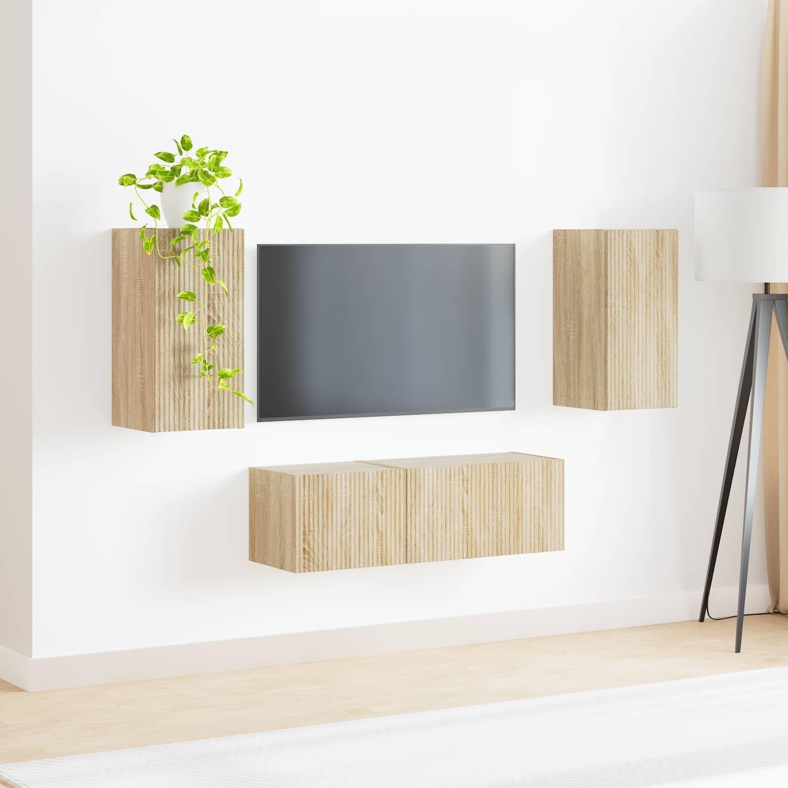 Ensemble de meuble TV mural Montage mural 4 pcs Chêne Sonoma - XIOS