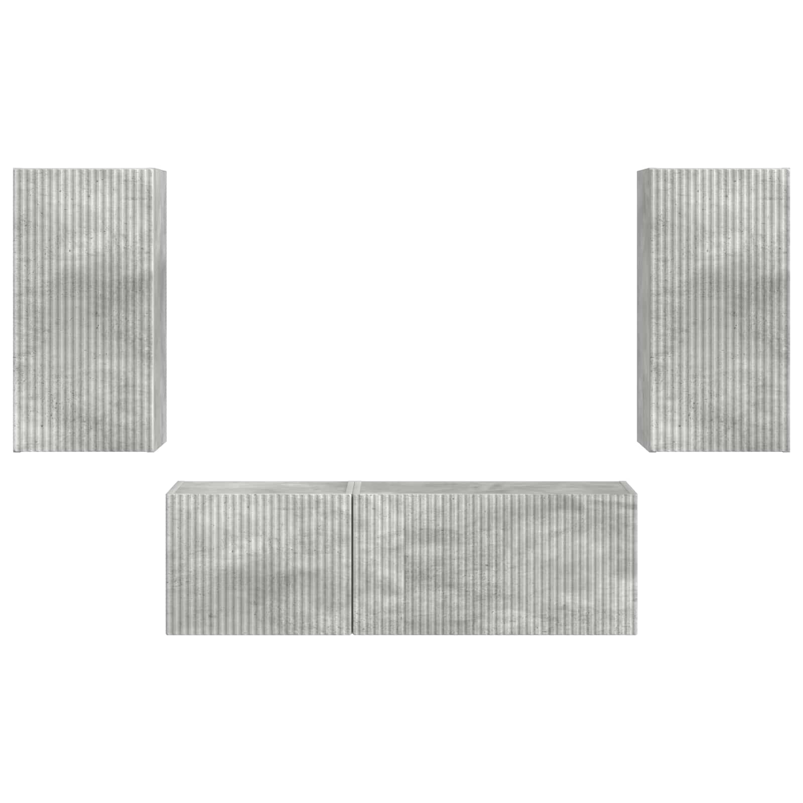 Ensemble de meuble TV mural 4 pcs Gris béton Bois d'ingénierie - XIOS