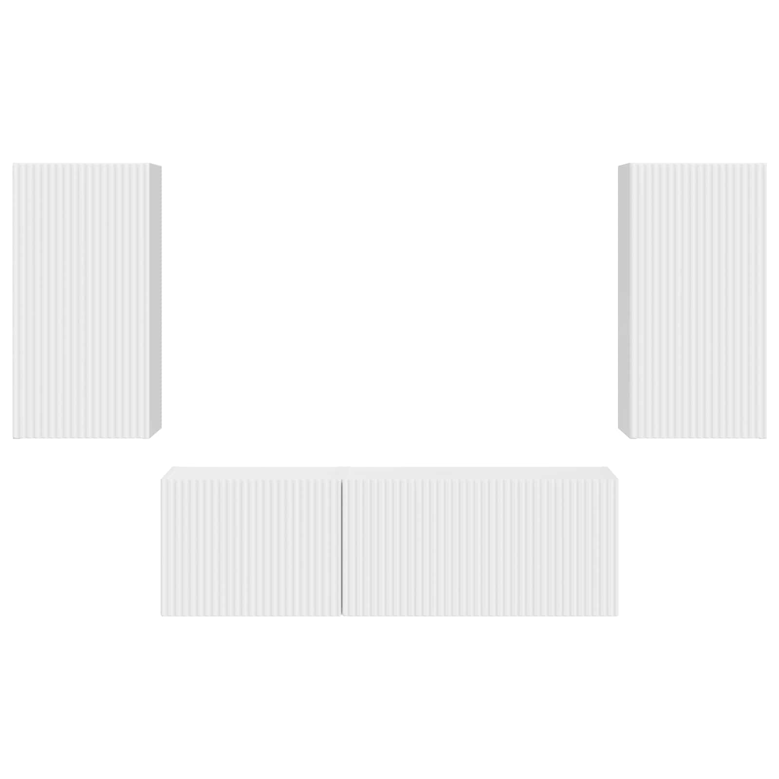 Ensemble de meuble TV mural Montage mural 4 pcs Blanc brillant - XIOS