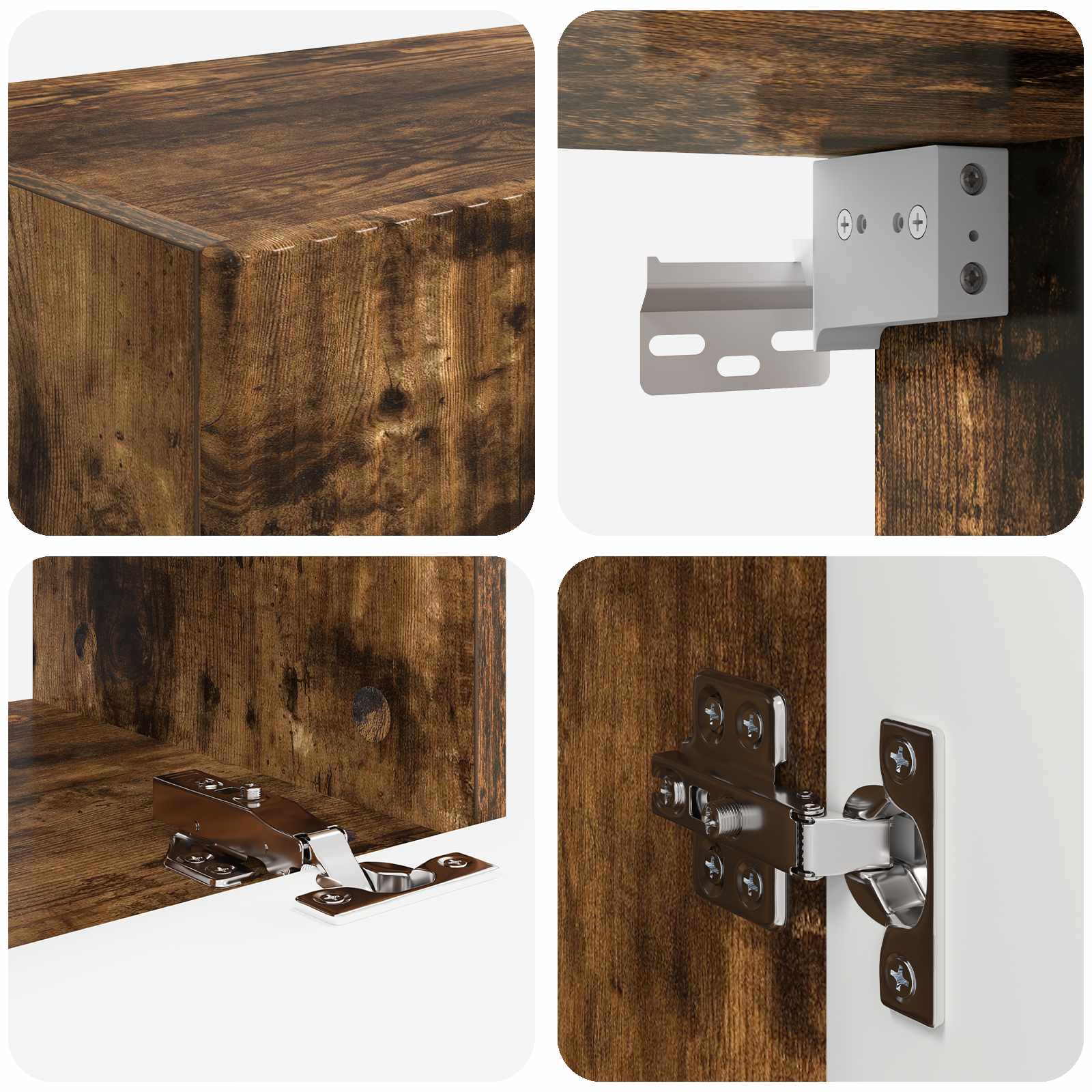 Ensemble de meuble TV mural 4 pcs Chêne fumé Bois d'ingénierie - XIOS