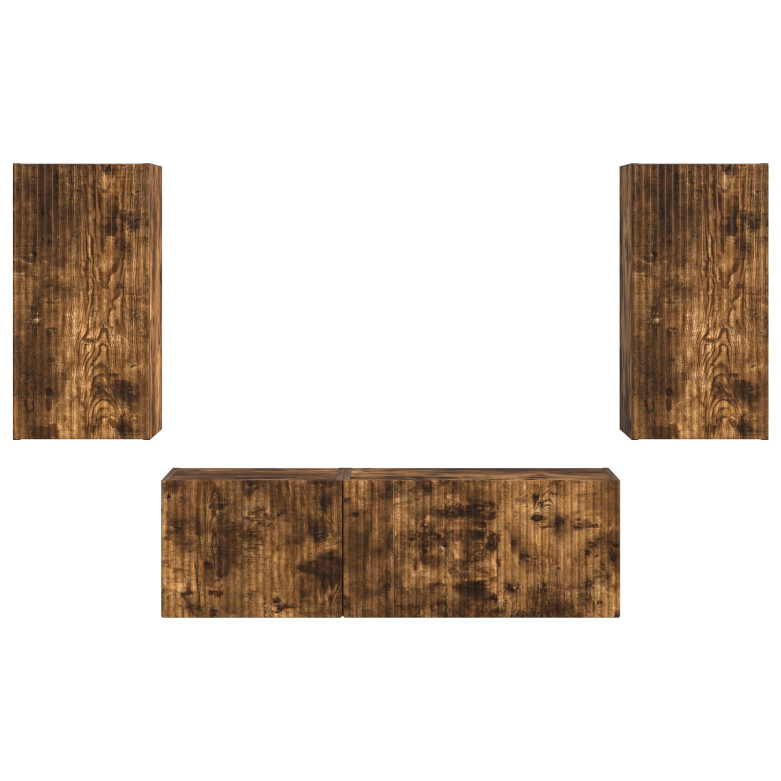 Ensemble de meuble TV mural 4 pcs Chêne fumé Bois d'ingénierie - XIOS
