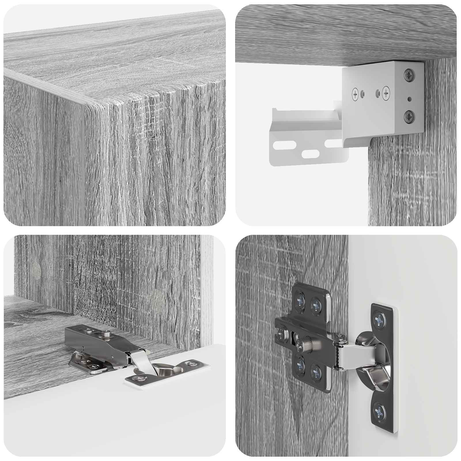Ensemble de meuble TV mural 4 pcs Gris Sonoma Bois d'ingénierie - XIOS