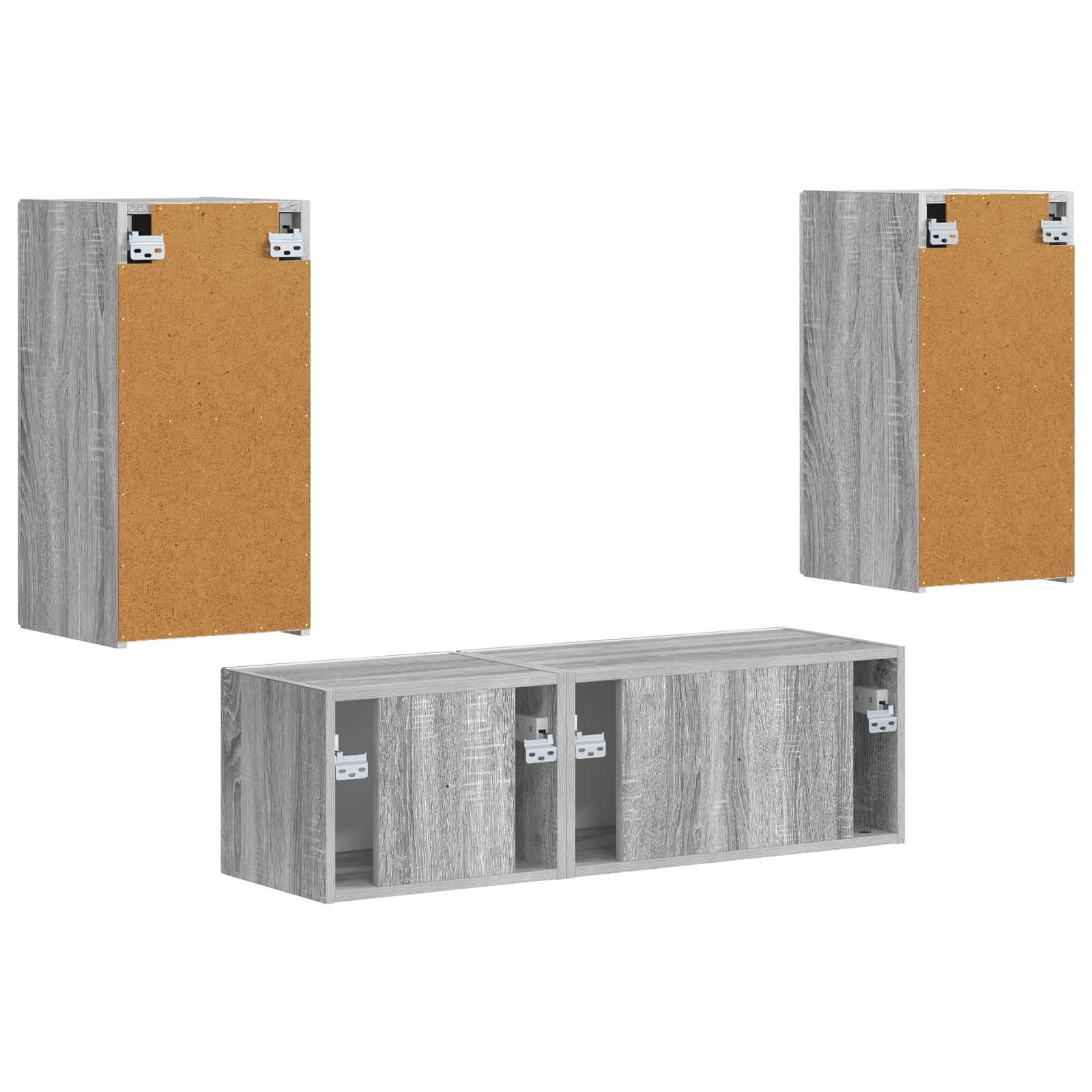 Ensemble de meuble TV mural 4 pcs Gris Sonoma Bois d'ingénierie - XIOS