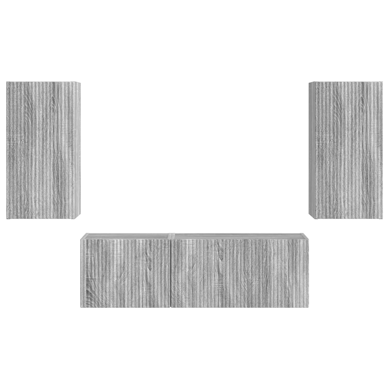 Ensemble de meuble TV mural 4 pcs Gris Sonoma Bois d'ingénierie - XIOS