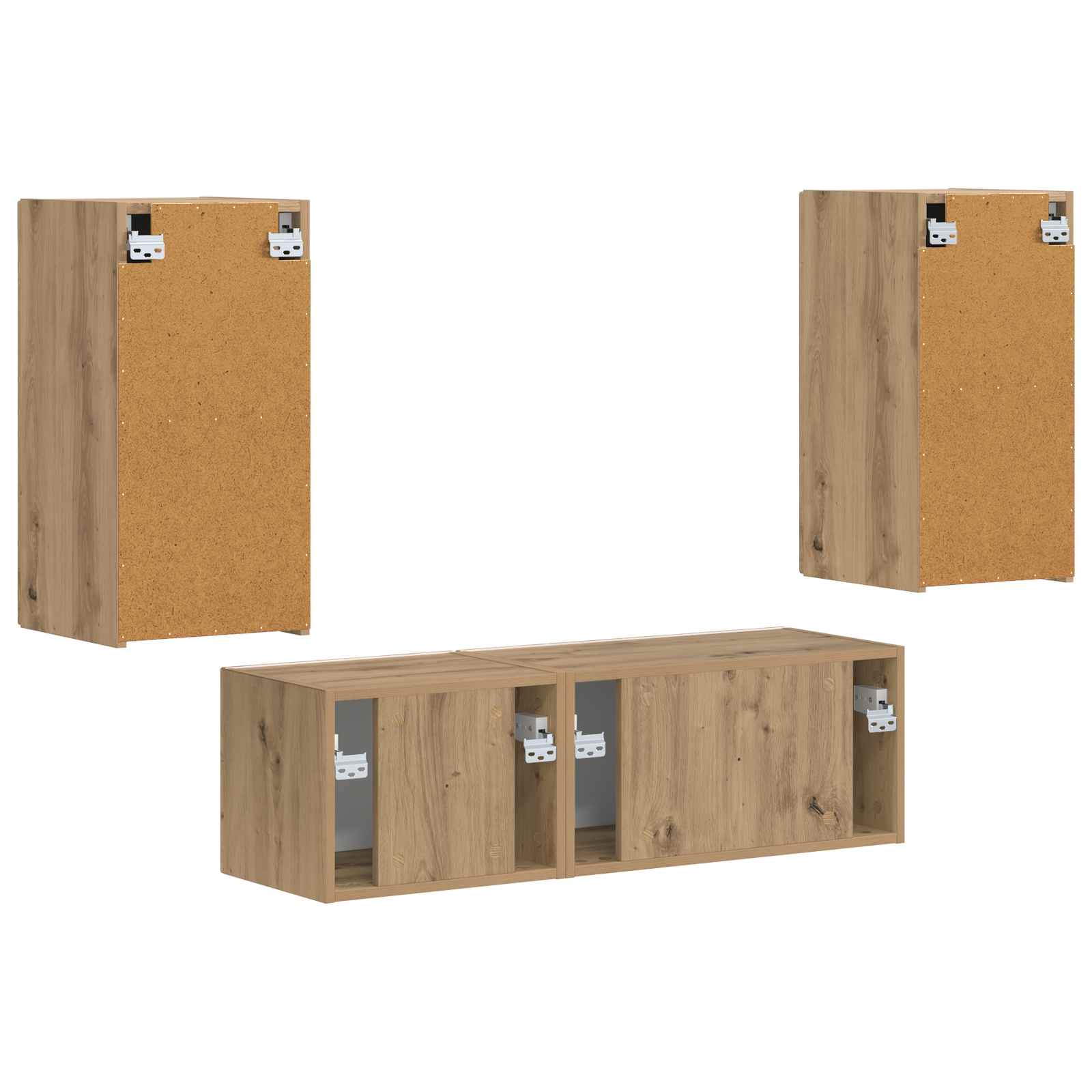 Ensemble de meuble TV mural Montage mural 4 pcs Chêne artisanal - XIOS