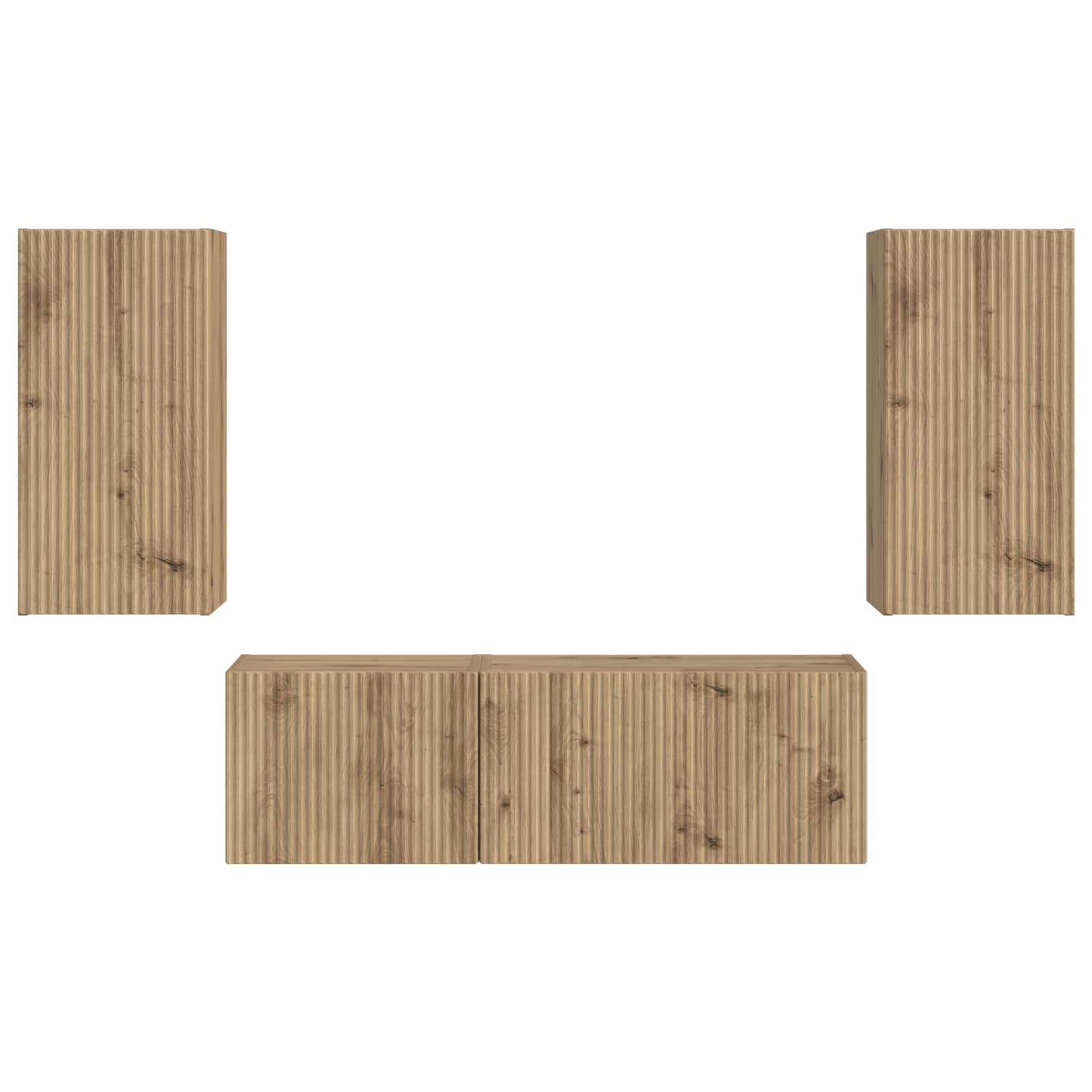 Ensemble de meuble TV mural Montage mural 4 pcs Chêne artisanal - XIOS