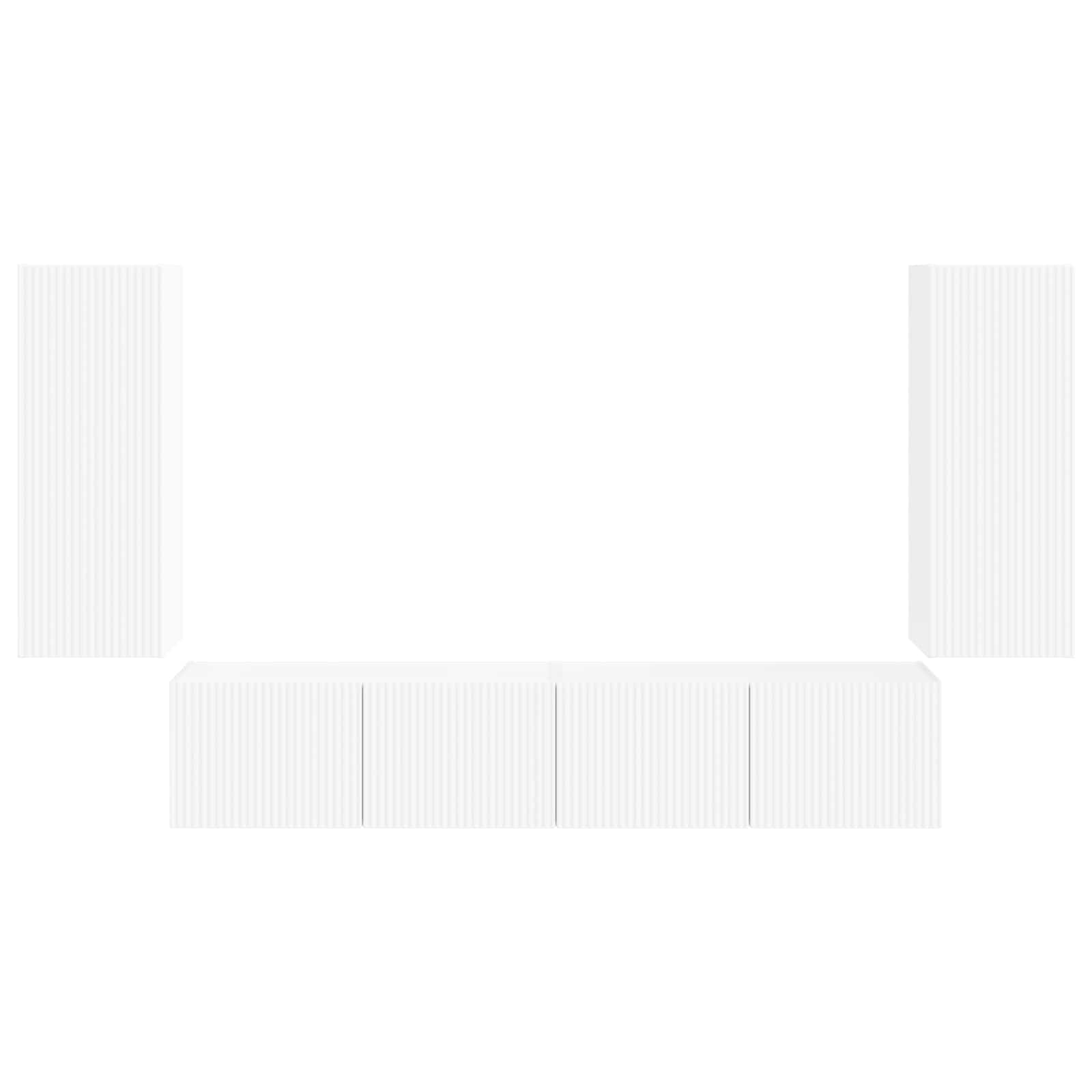 Ensemble de meuble TV mural 4 pcs Blanc Bois d'ingénierie - XIOS
