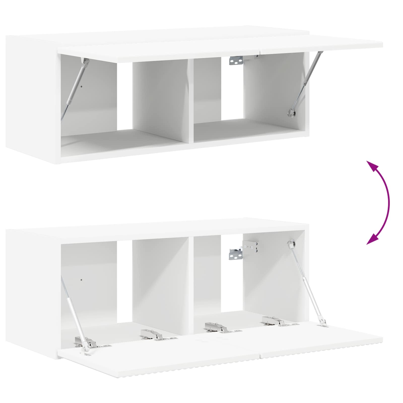 Ensemble de meuble TV mural 4 pcs Blanc Bois d'ingénierie - XIOS