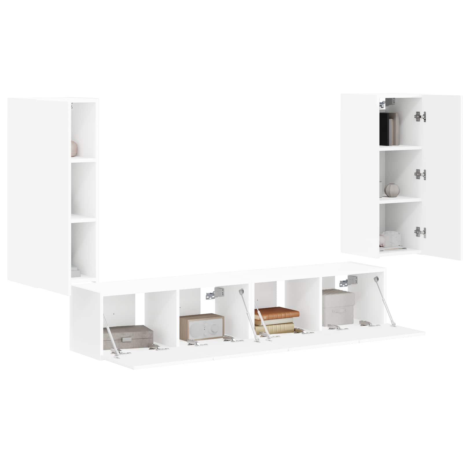 Ensemble de meuble TV mural 4 pcs Blanc Bois d'ingénierie - XIOS