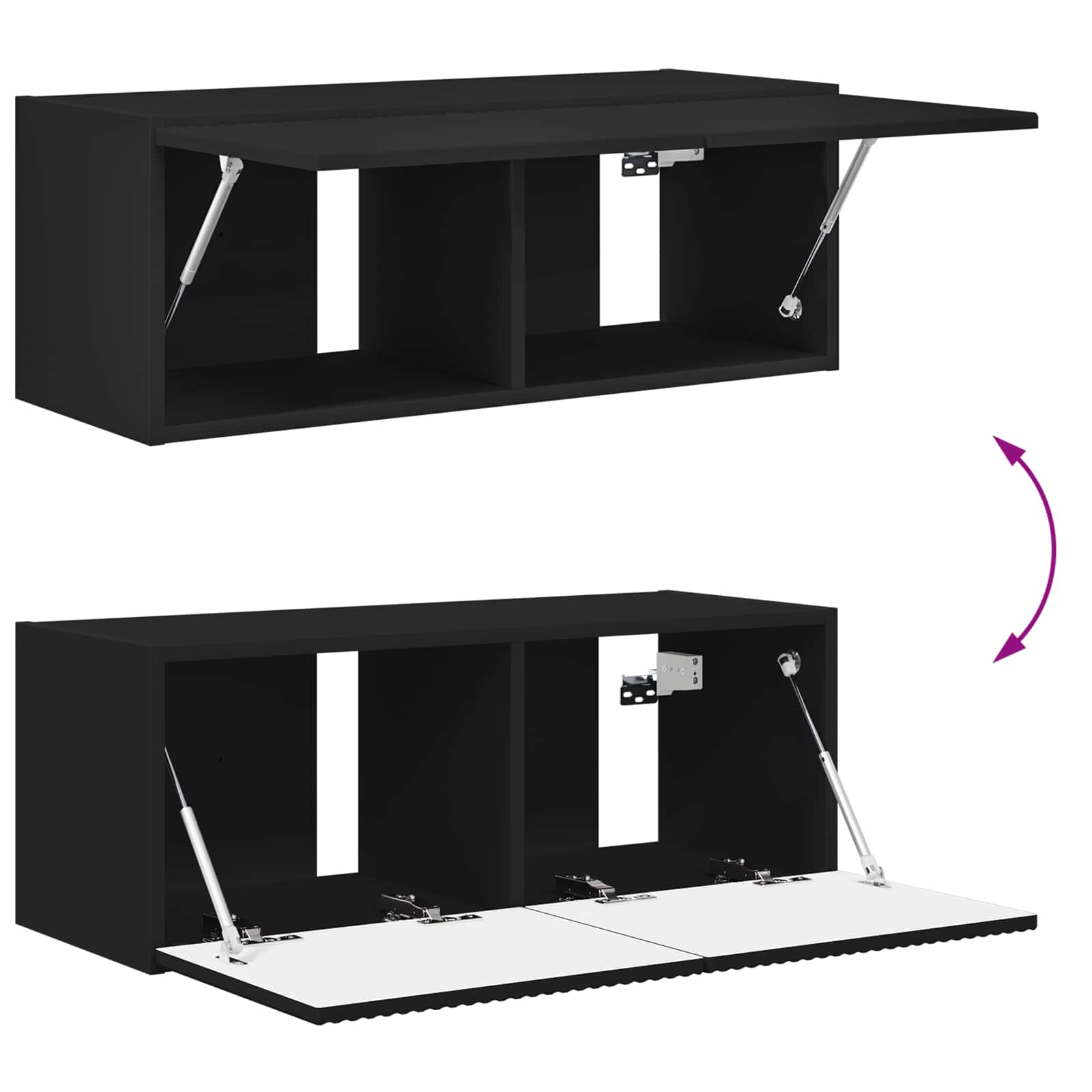 Ensemble de meuble TV mural 4 pcs Noir Bois d'ingénierie - XIOS