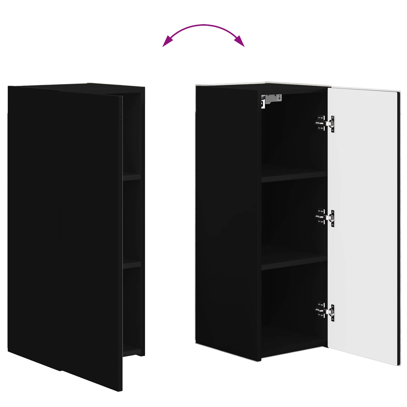 Ensemble de meuble TV mural 4 pcs Noir Bois d'ingénierie - XIOS