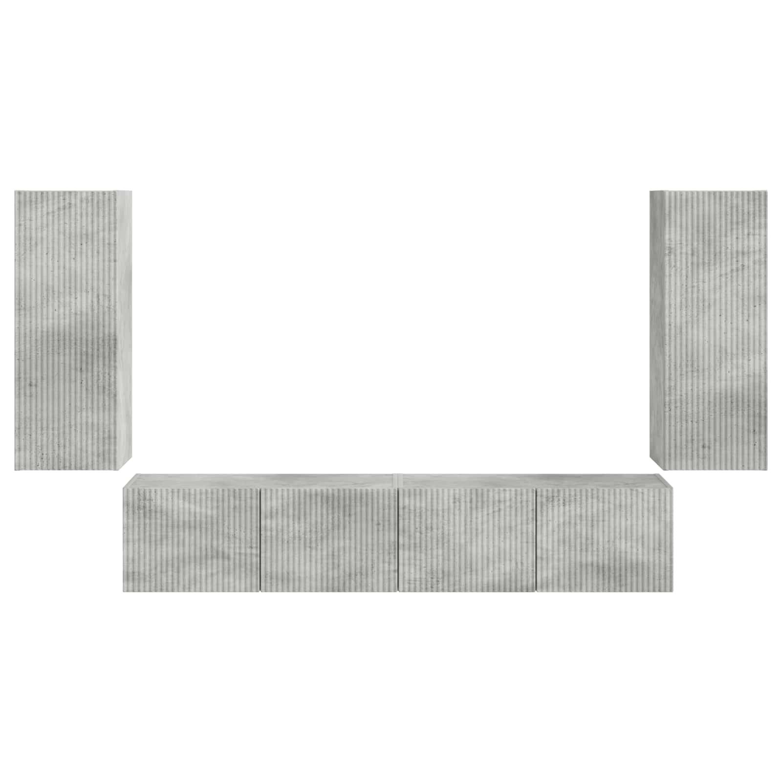 Ensemble de meuble TV mural 4 pcs Gris béton Bois d'ingénierie - XIOS