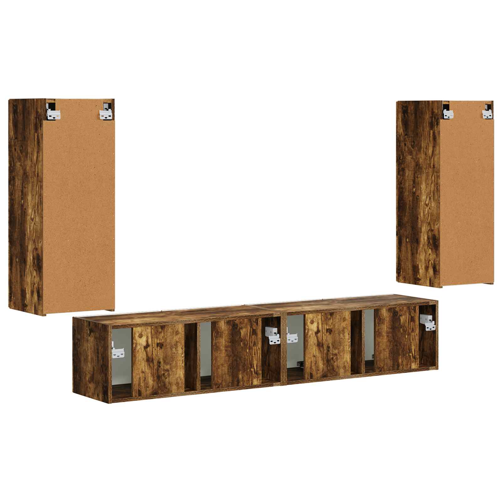 Ensemble de meuble TV mural 4 pcs Chêne fumé Bois d'ingénierie - XIOS