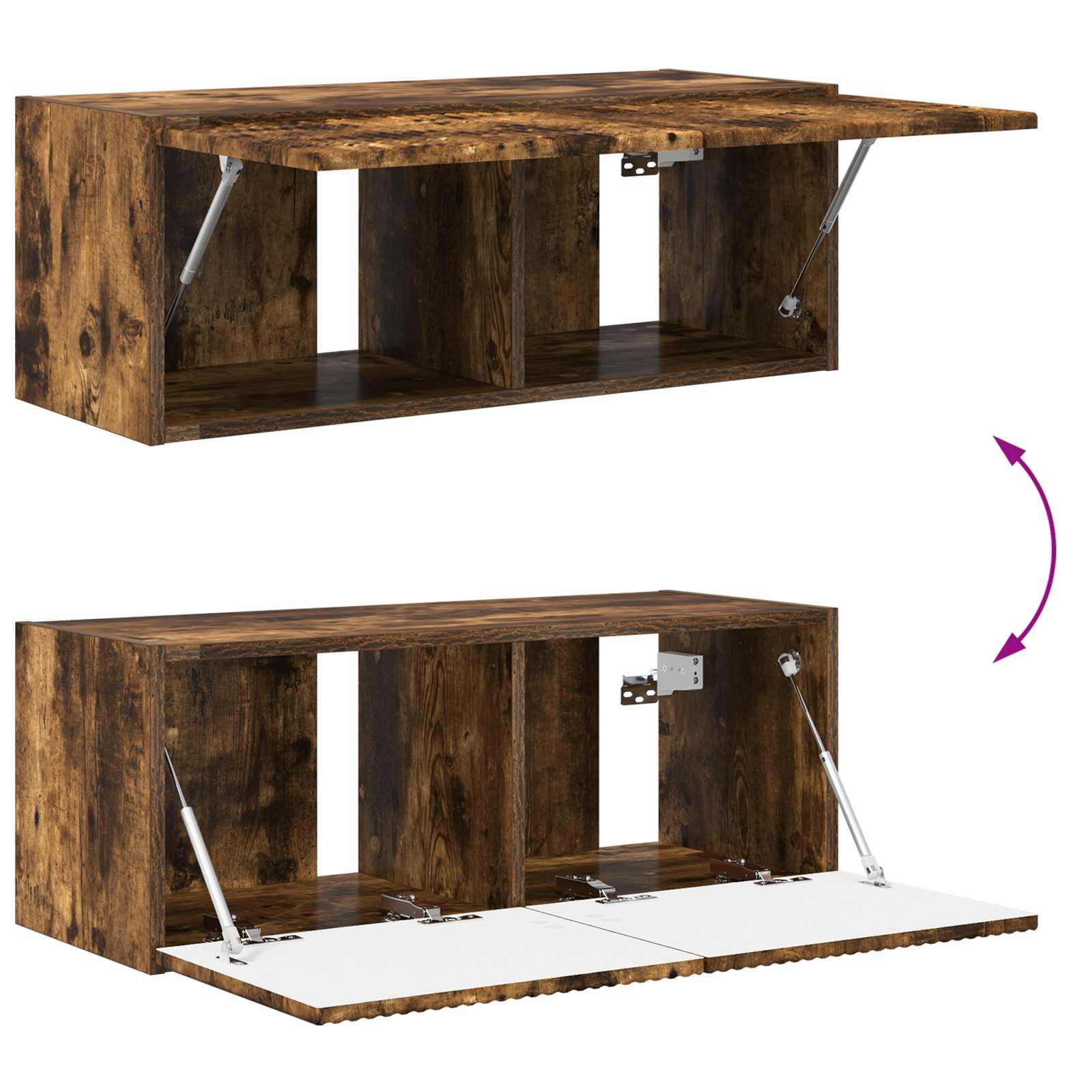 Ensemble de meuble TV mural 4 pcs Chêne fumé Bois d'ingénierie - XIOS