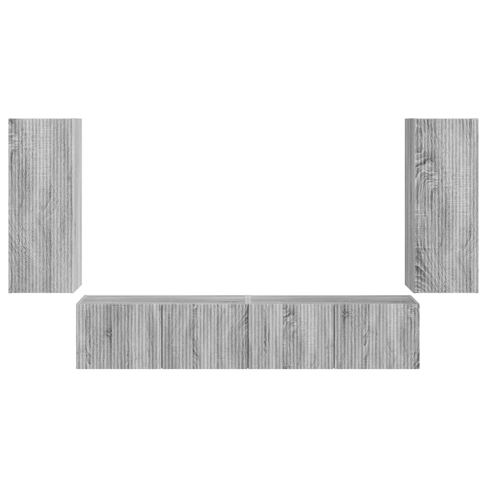 Ensemble de meuble TV mural 4 pcs Gris Sonoma Bois d'ingénierie - XIOS