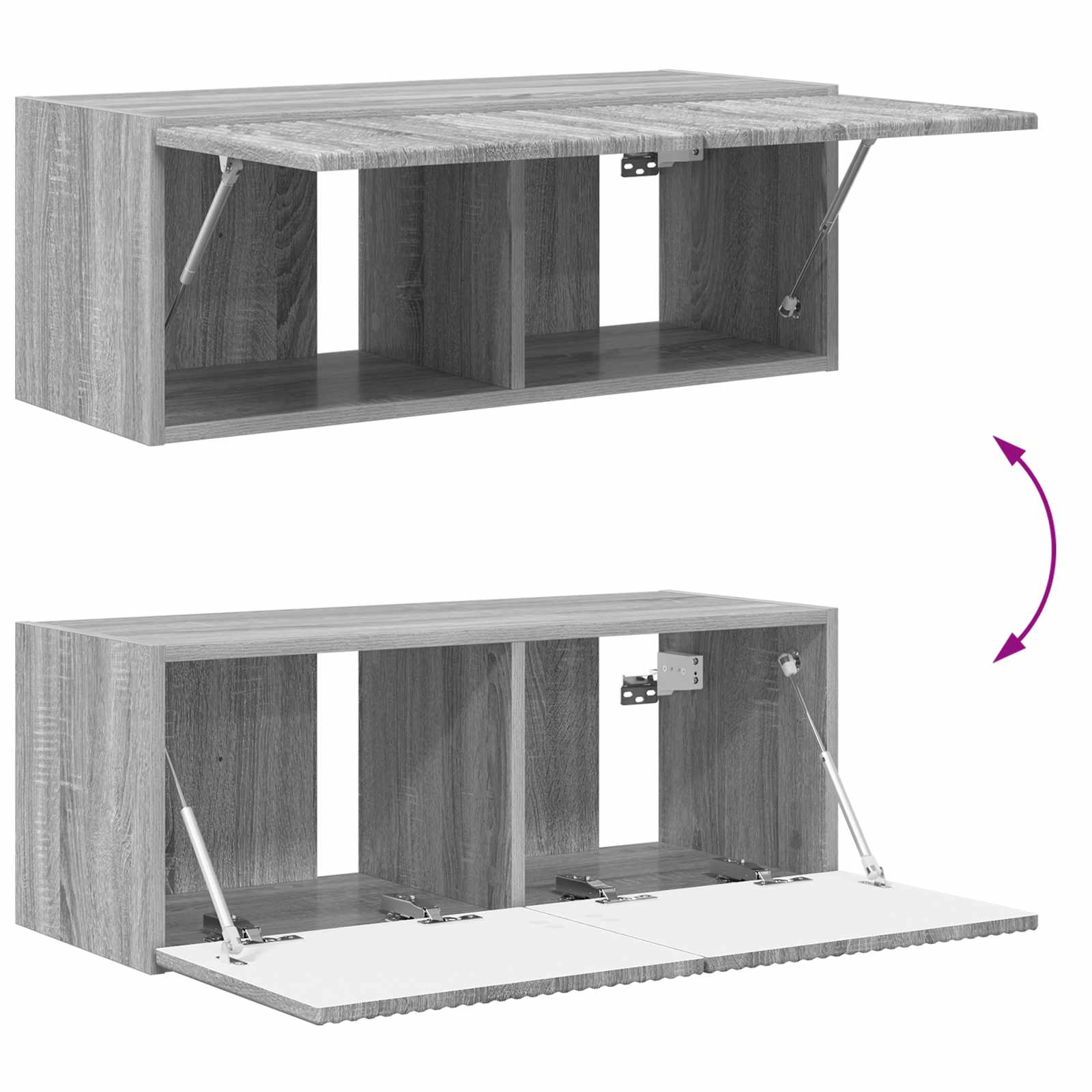 Ensemble de meuble TV mural 4 pcs Gris Sonoma Bois d'ingénierie - XIOS