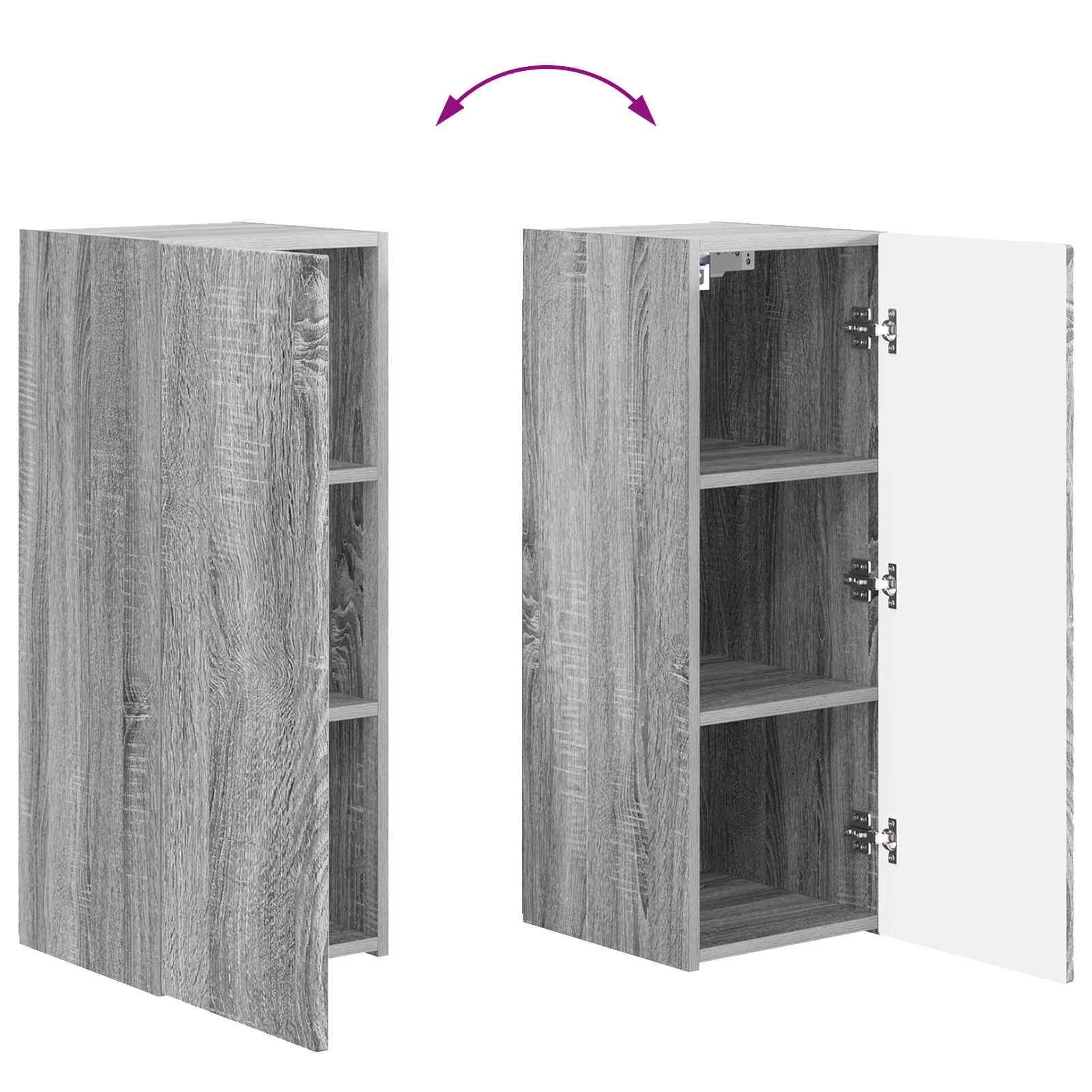 Ensemble de meuble TV mural 4 pcs Gris Sonoma Bois d'ingénierie - XIOS