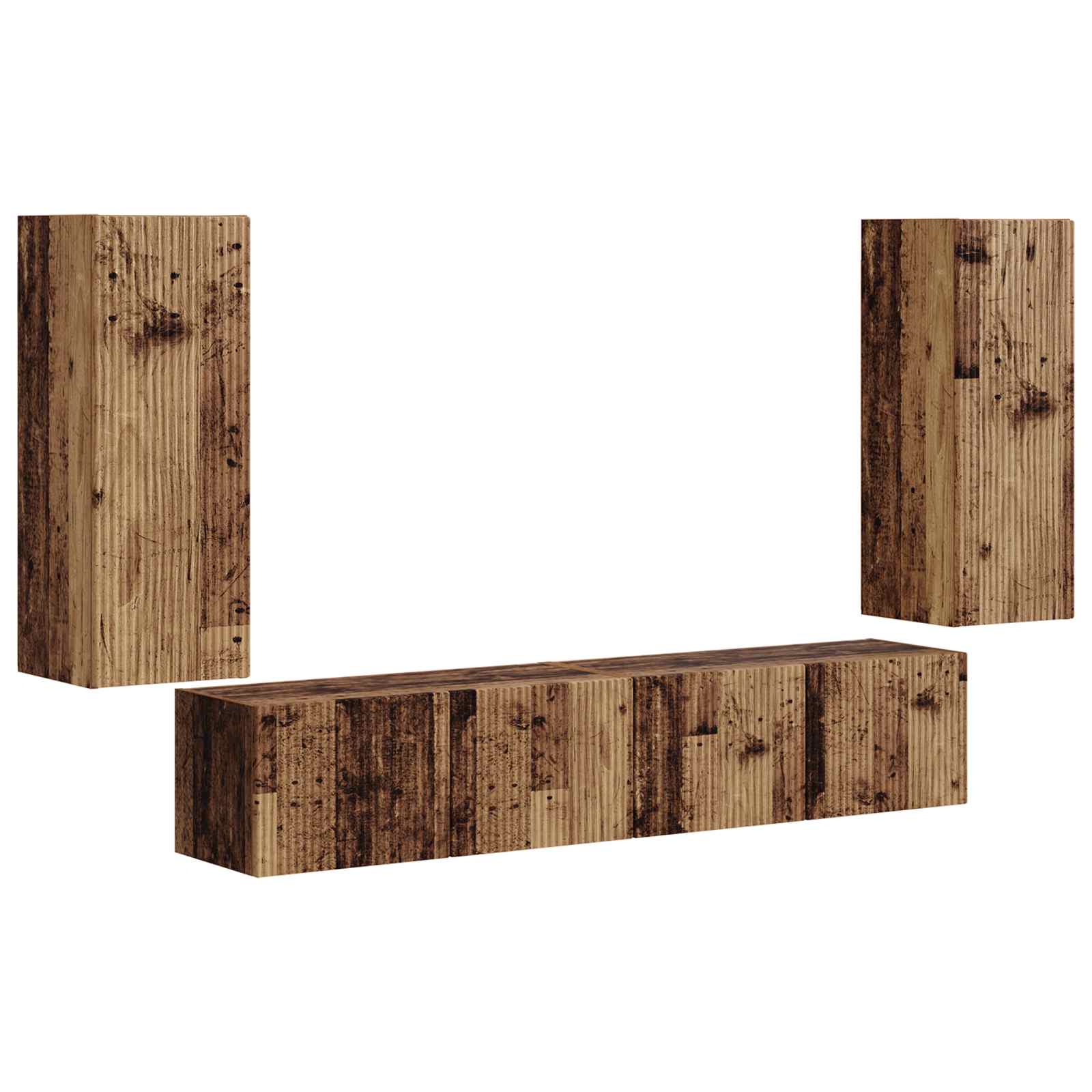 Ensemble de meuble TV mural 4 pcs Bois ancien Bois d'ingénierie - XIOS