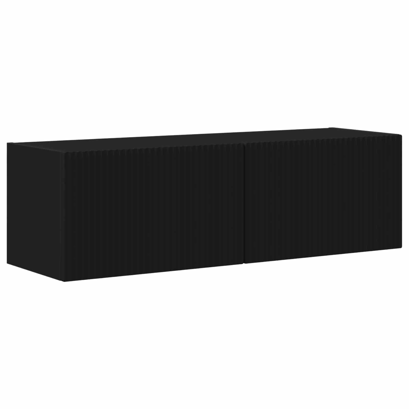 Ensemble de meuble TV mural 4 pc Noir Bois d'ingénierie