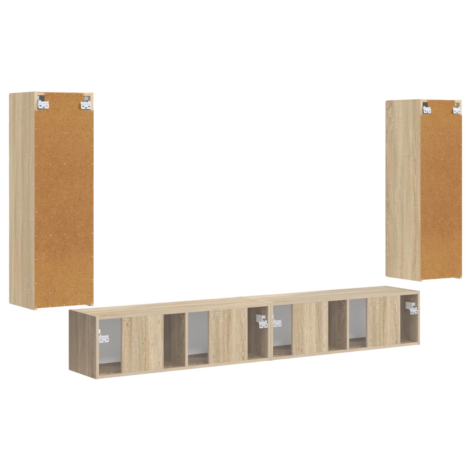 Ensemble de meuble TV mural 4 pc Chêne Sonoma Bois d'ingénierie