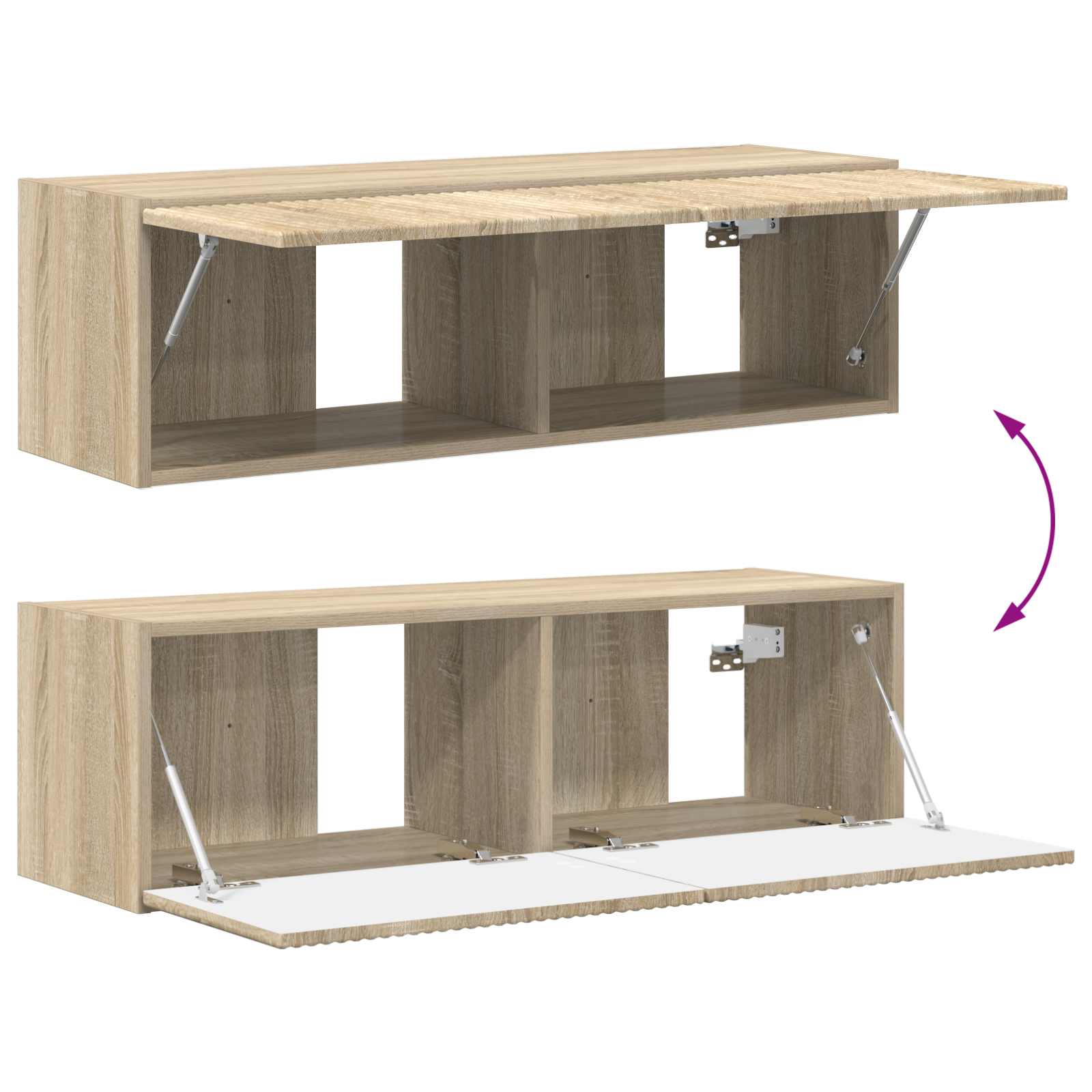 Ensemble de meuble TV mural 4 pc Chêne Sonoma Bois d'ingénierie