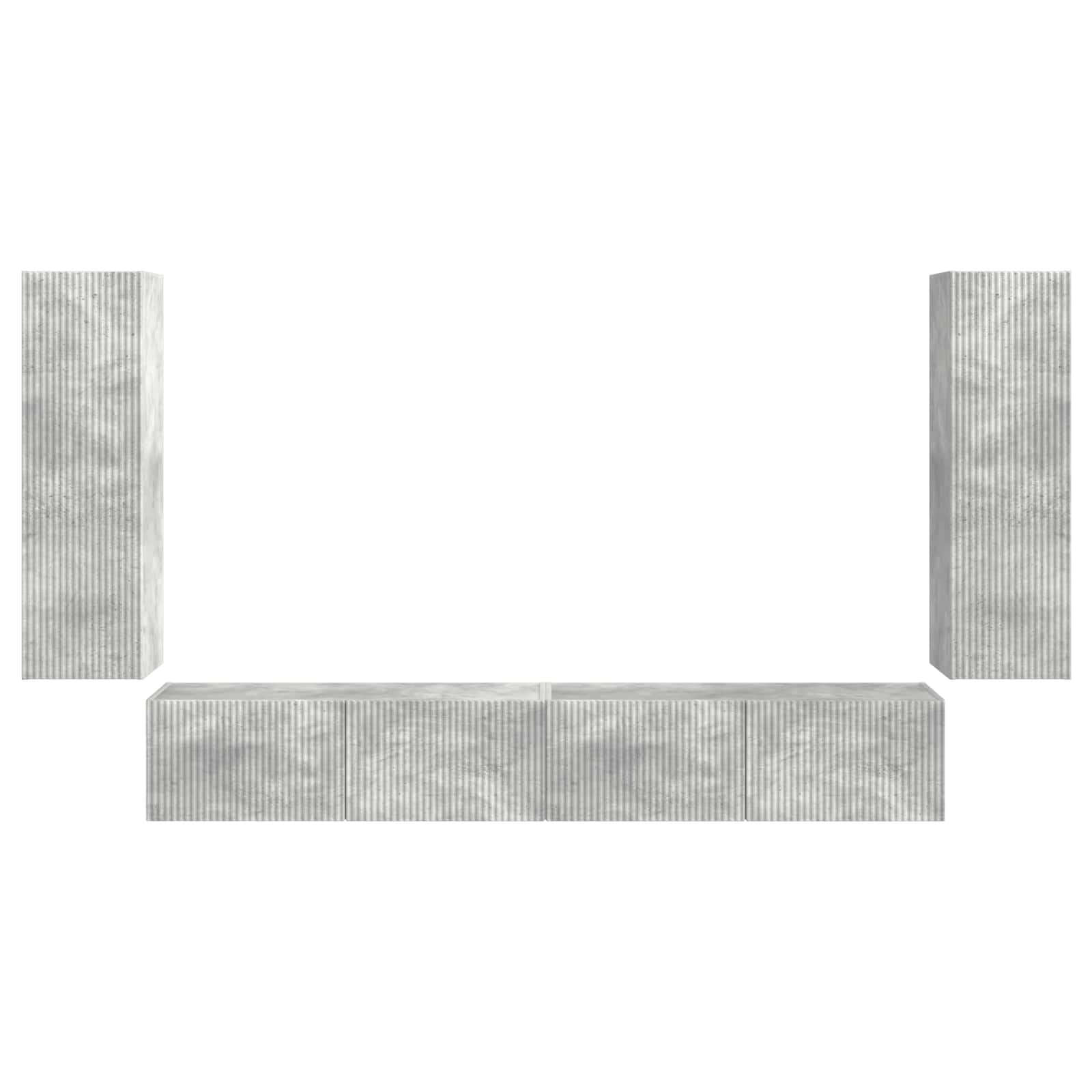 Ensemble de meuble TV mural 4 pcs Gris béton Bois d'ingénierie - XIOS