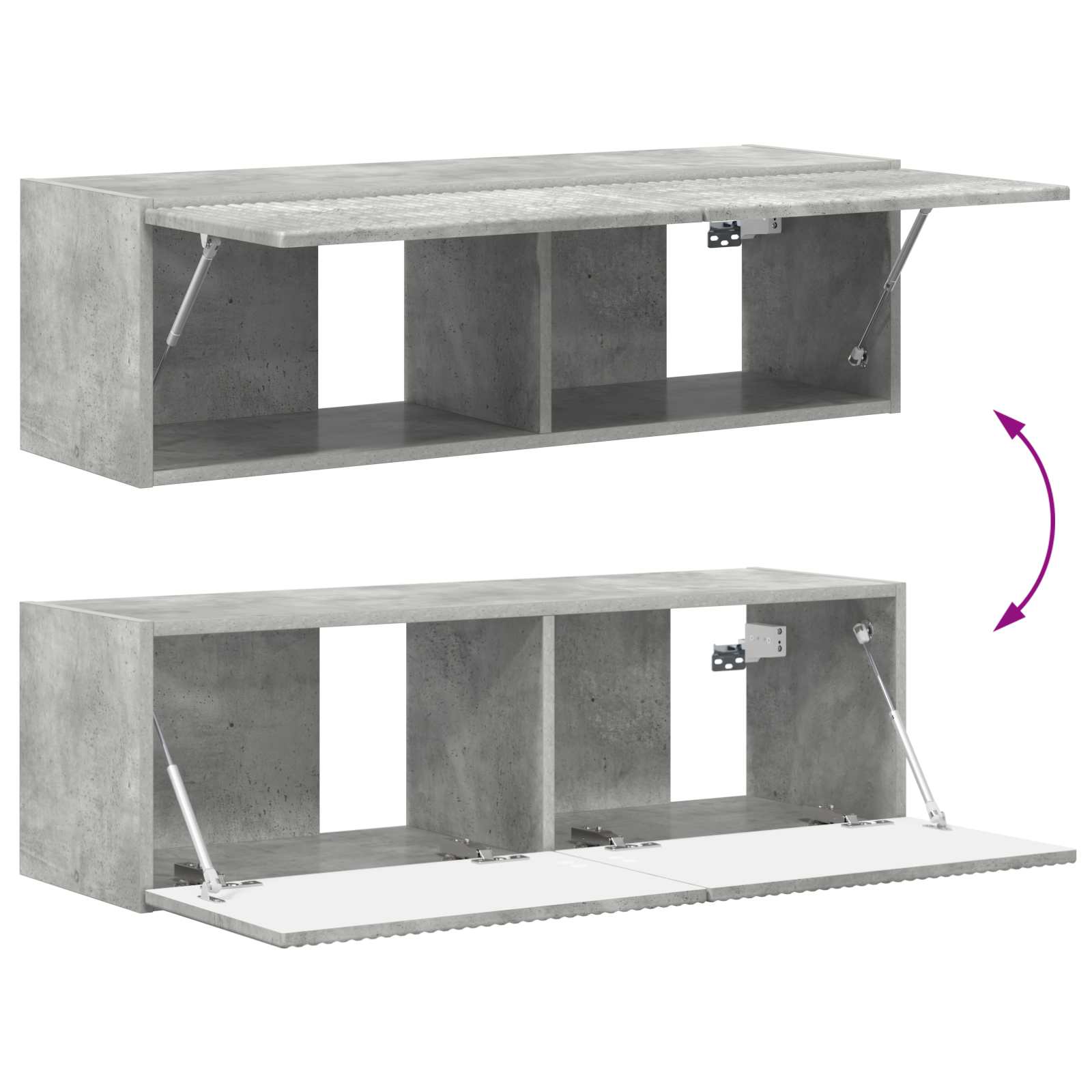 Ensemble de meuble TV mural 4 pcs Gris béton Bois d'ingénierie - XIOS