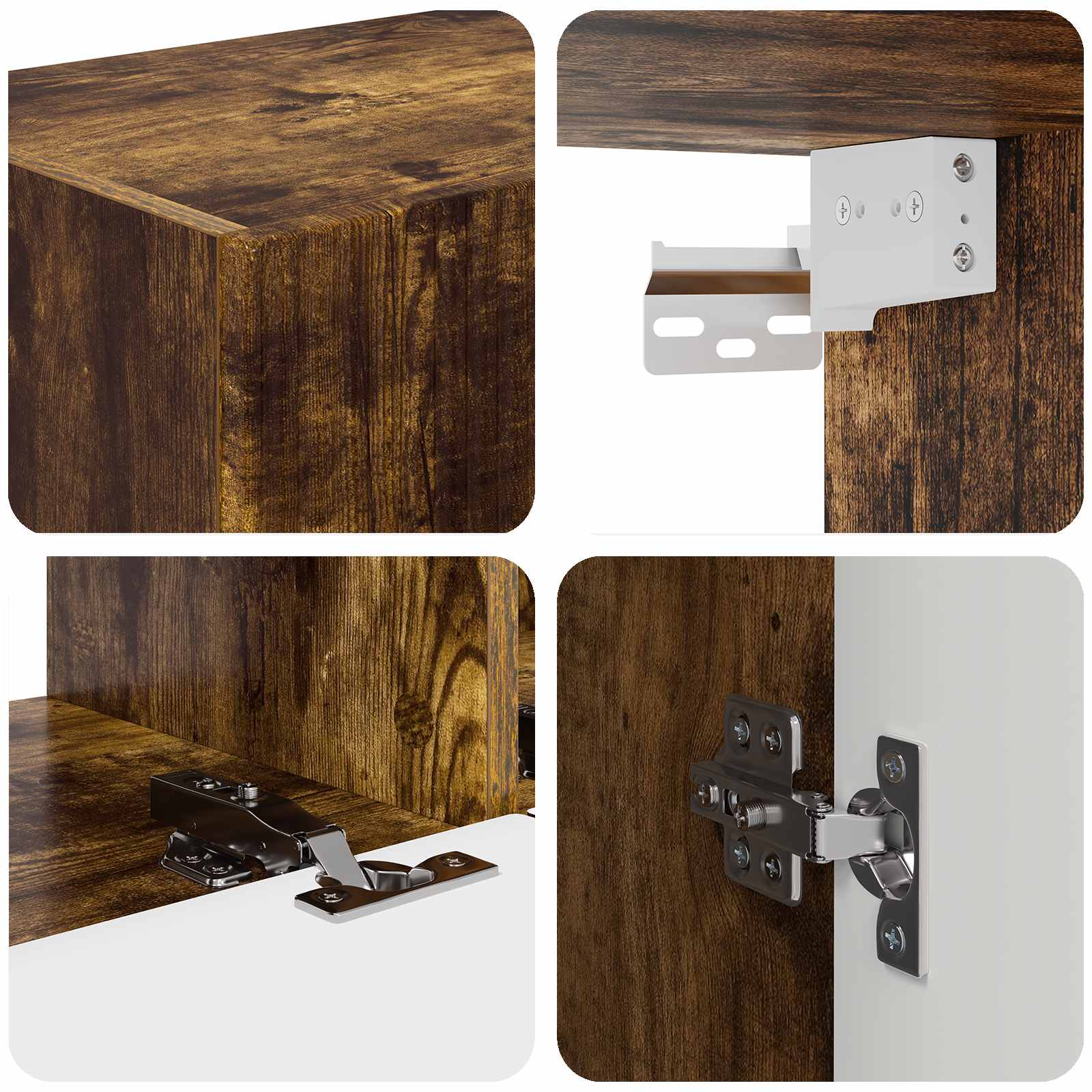 Ensemble de meuble TV mural 4 pcs Chêne fumé Bois d'ingénierie - XIOS